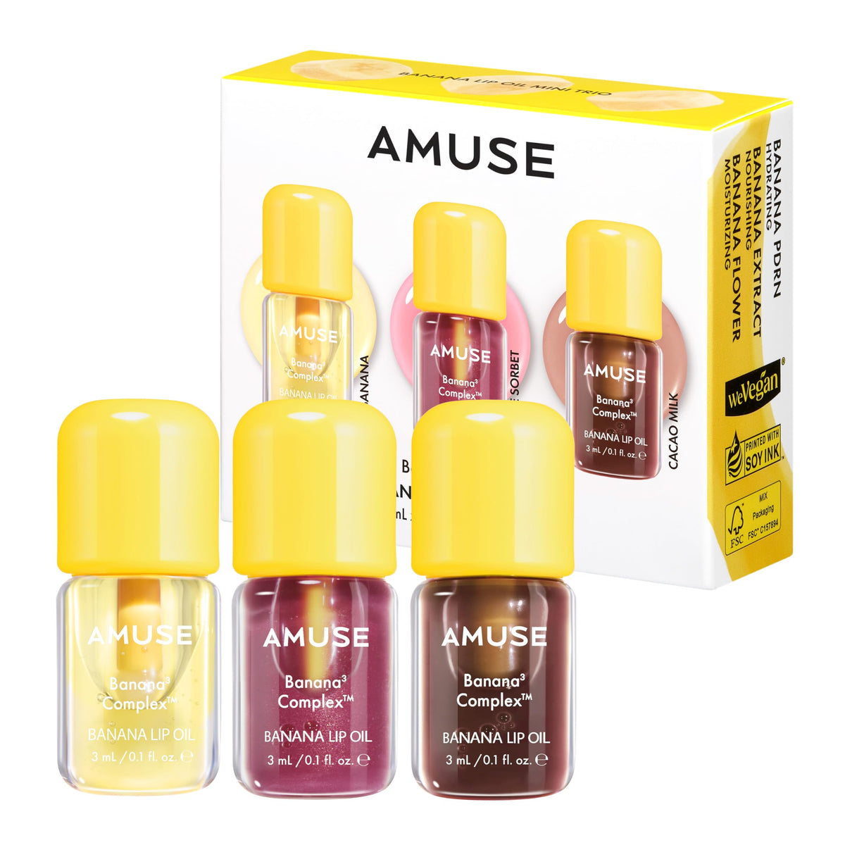 Amuse SEOUL Banana Lip Oil MINI TRIO SET - Amuse Official Imagery - 2