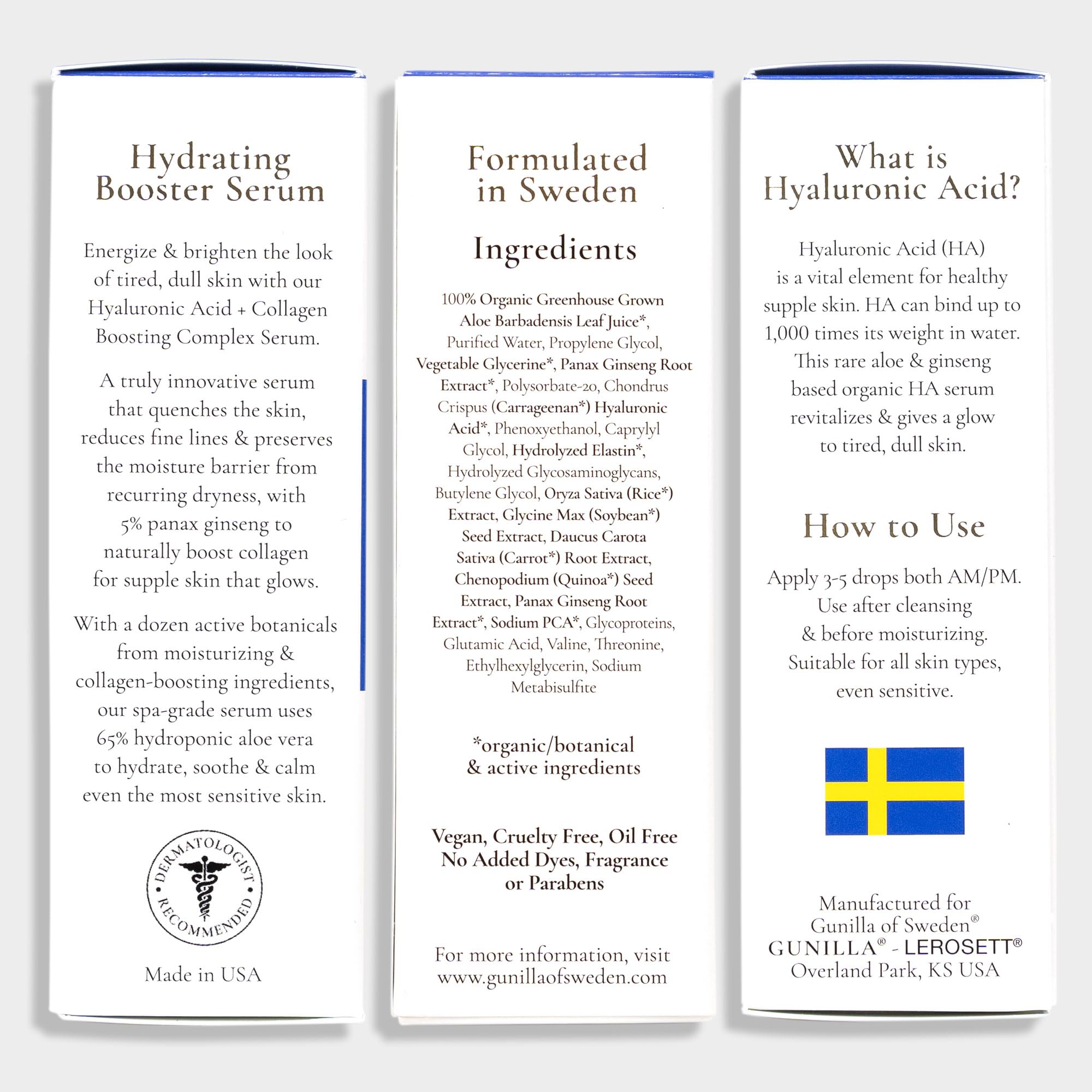 Gunilla Of Sweden GUNILLA Hyaluronic Acid & Ginseng Serum - Vegan. Plant Based - Gunilla Of Sweden Official Product View 7