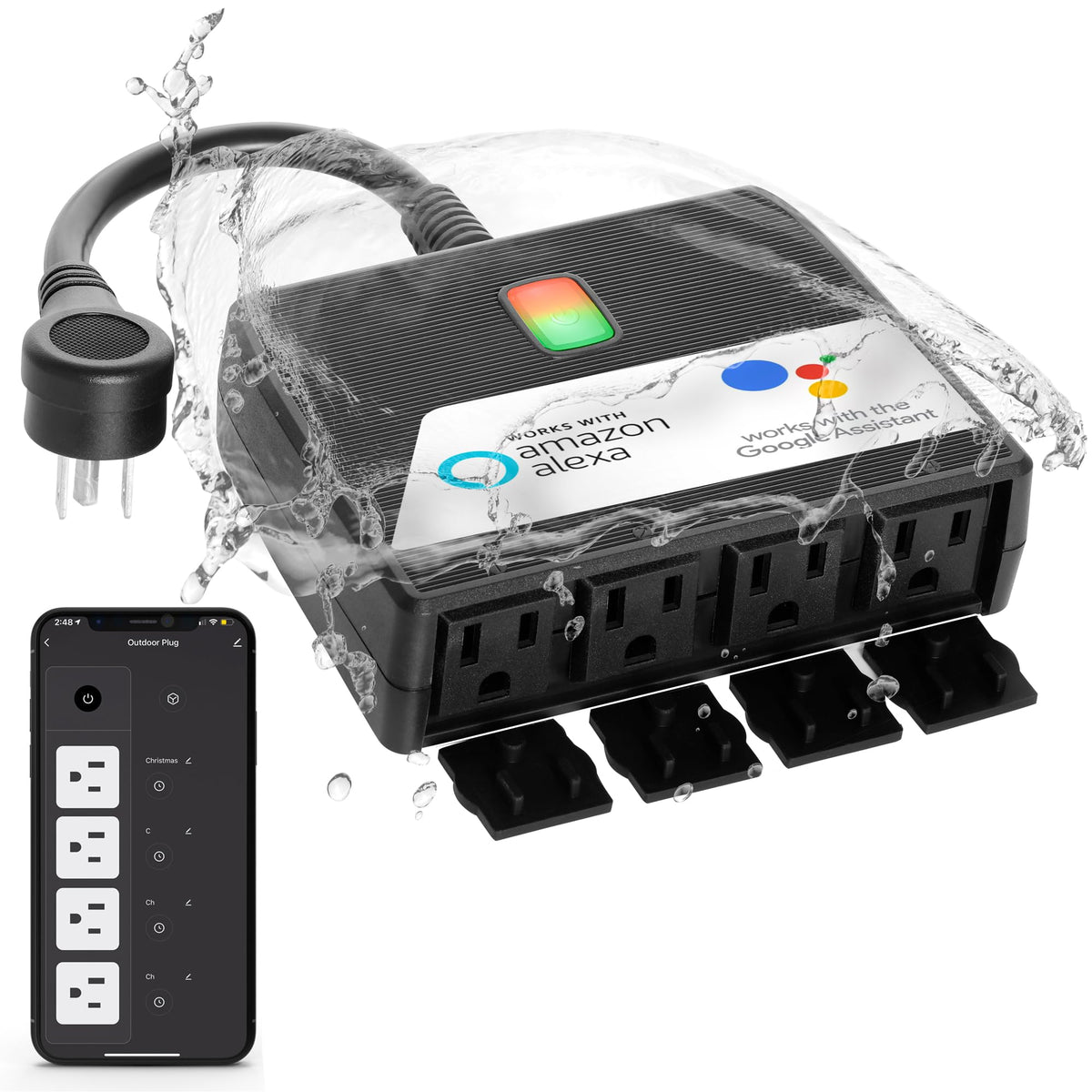 Smart Heavy Duty Outdoor Power Strip WiFi Plug Water - SNAP INVENT Official Imagery - 1