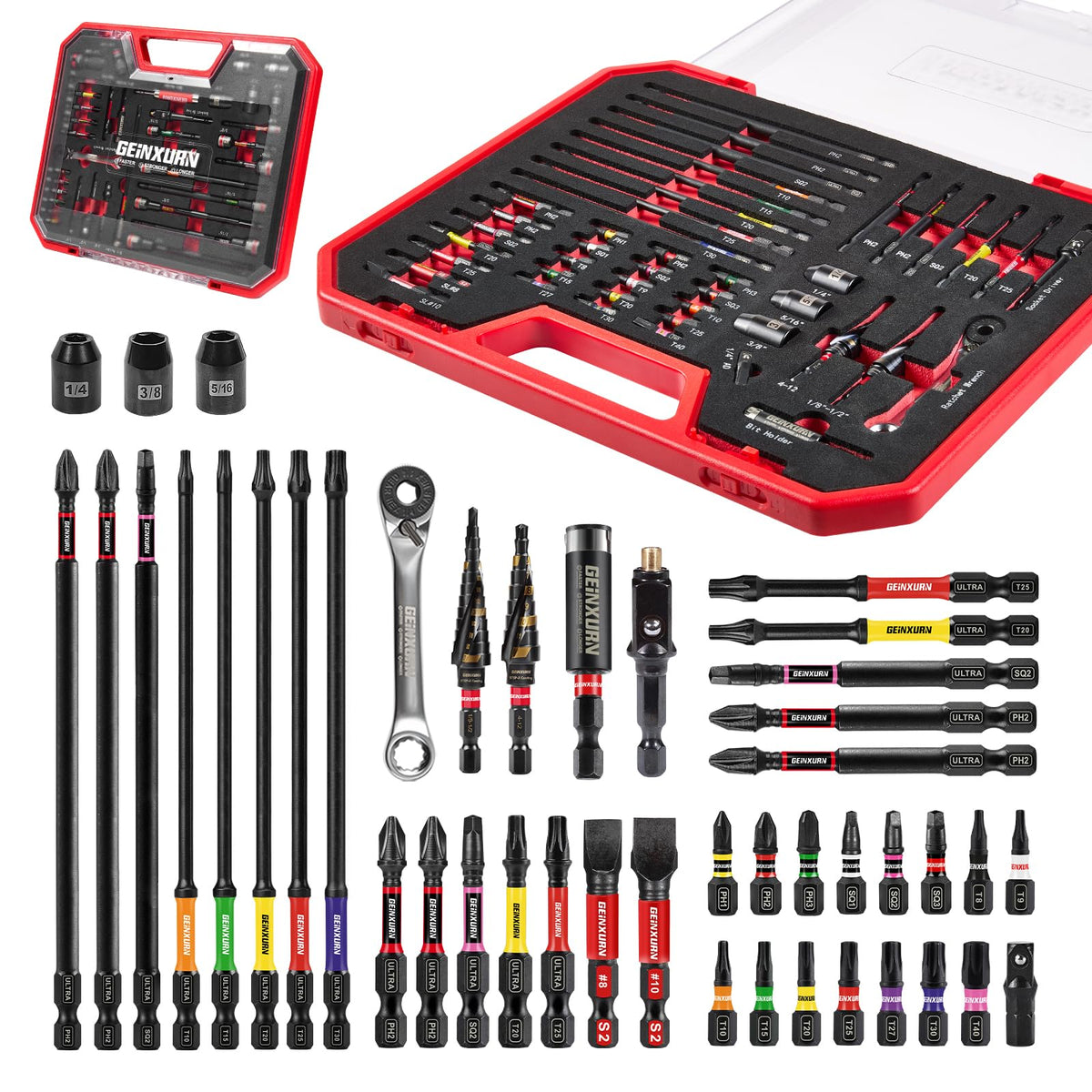 Geinxurn 44Pcs Screwdriver Bit Set Include Ratchet Wrench - GEINXURN Official Imagery - 2