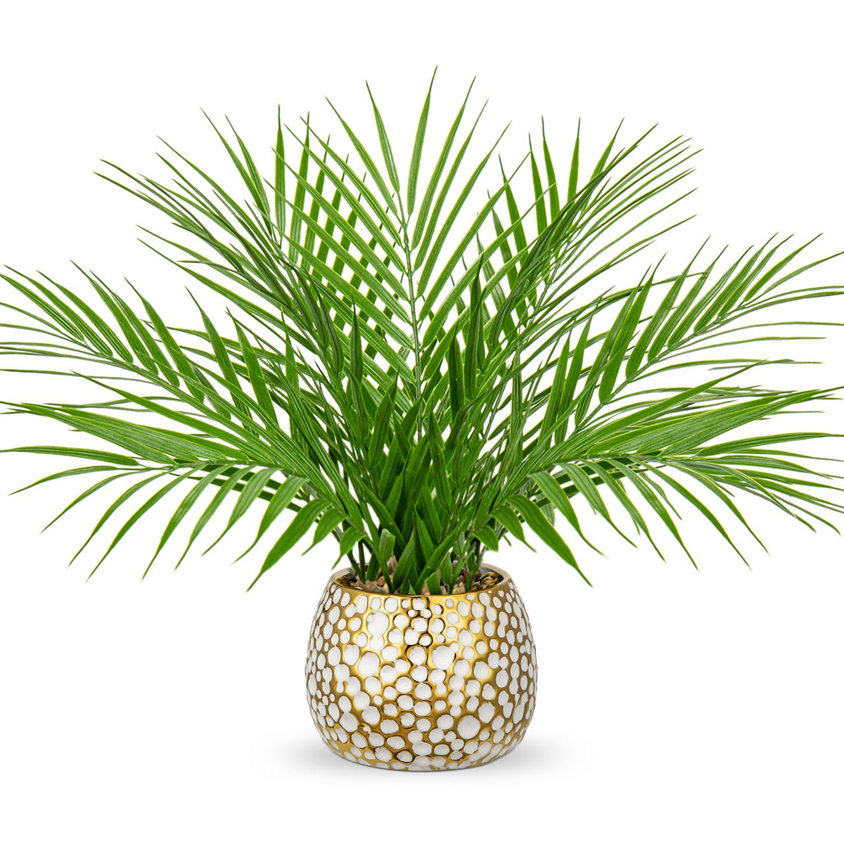 Briful Fake Plants 15 Faux Palm Plant in Gold White Pot - Briful Official Imagery - 1