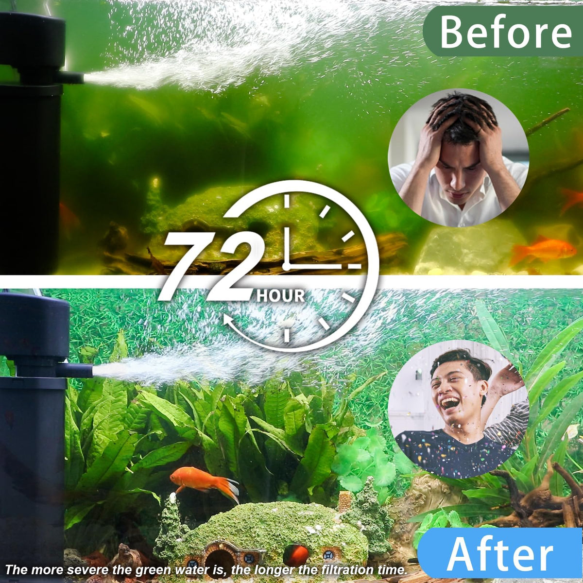 400GPH UV Aquarium Filter for 55 150 Gallon Fish Tank Algae - coospider-repta Official Imagery - 3