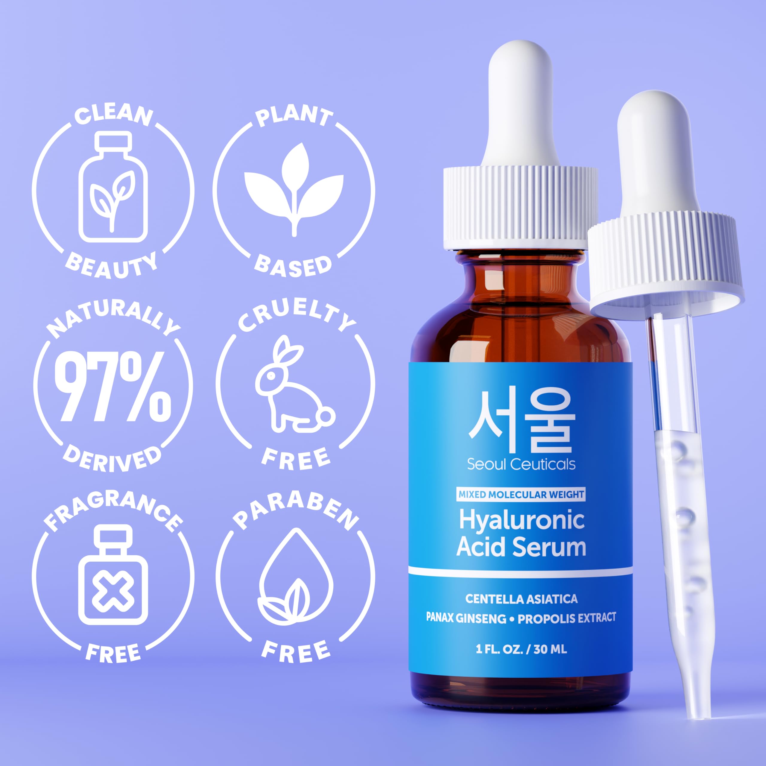 SeoulCeuticals Korean Hyaluronic Acid Serum for Face with - SeoulCeuticals Official Product Imagery - 7