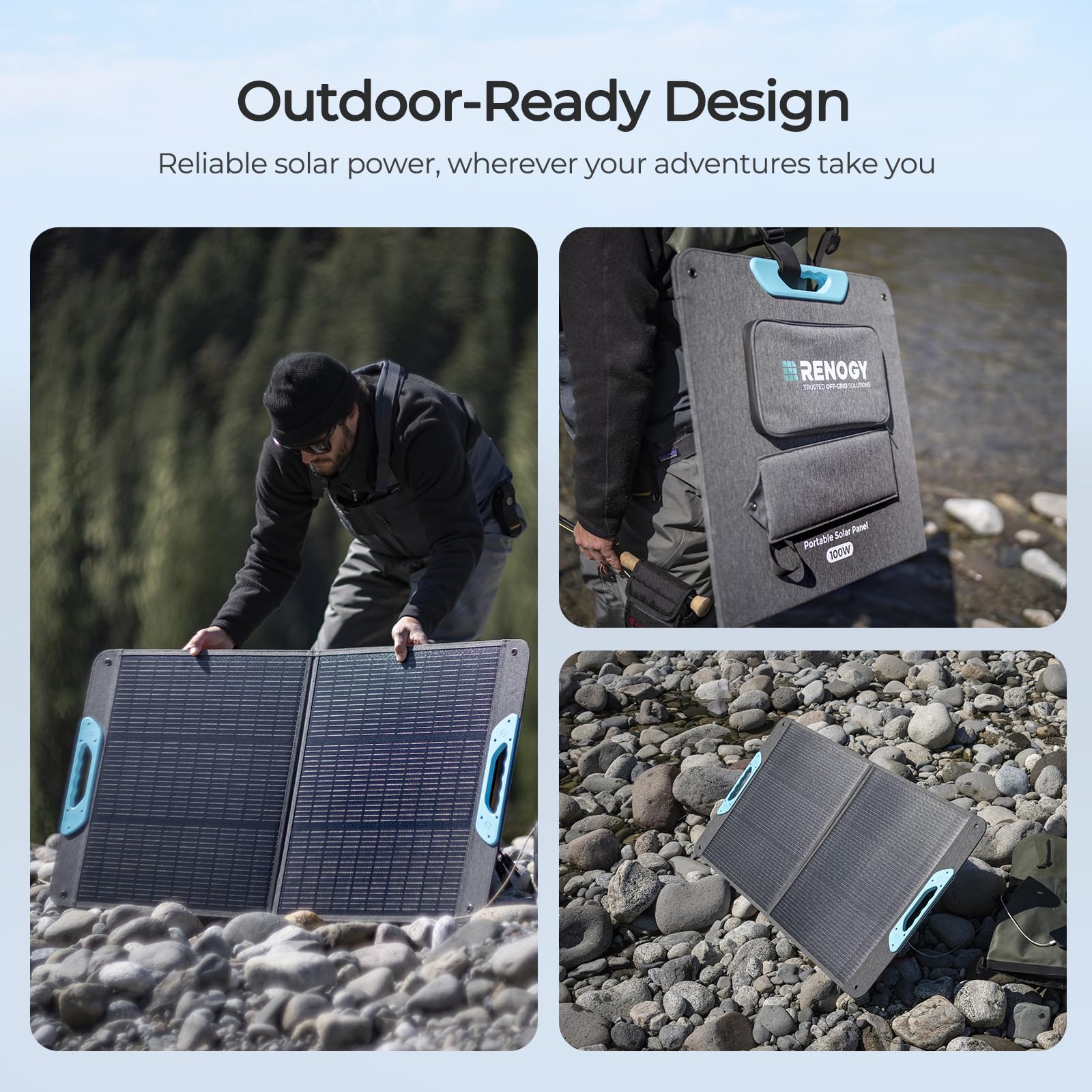 Renogy 100W Portable Solar Panel for Power Stations, 25% High Eff - Renogy Official Product View 5