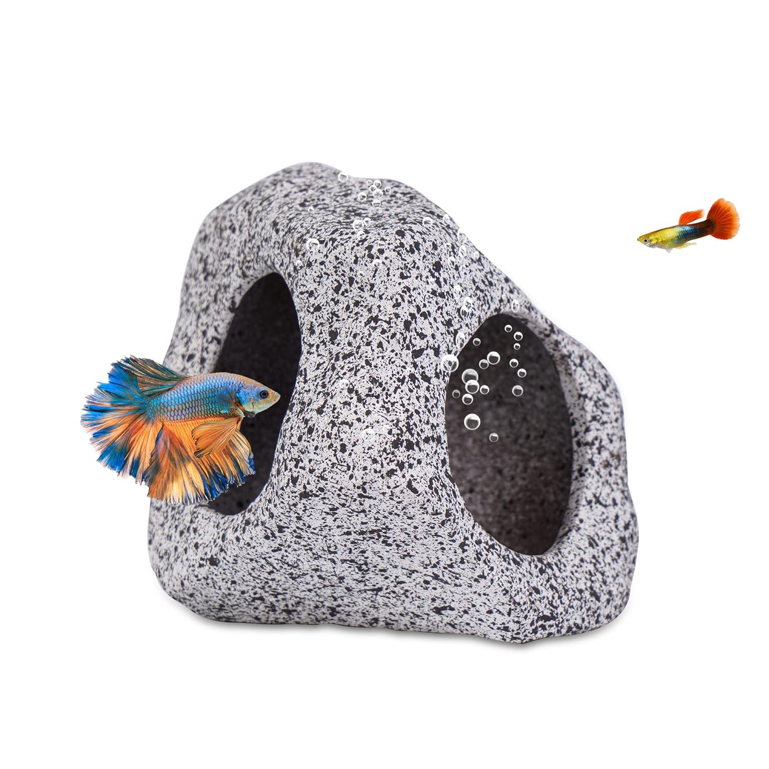 Ameliade Aquarium Decorations Cave Fish Tank Accessories Rock Decor for Shrimp Cichlid Hiding Bre