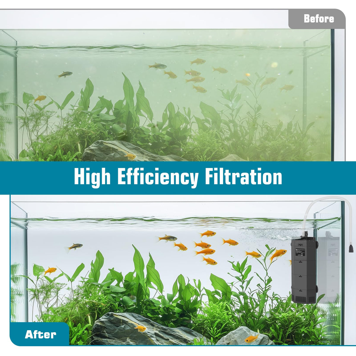 AQQA Submersible Aquarium Filter for 50 100Gal Fish Tank - AQQA Official Imagery - 6