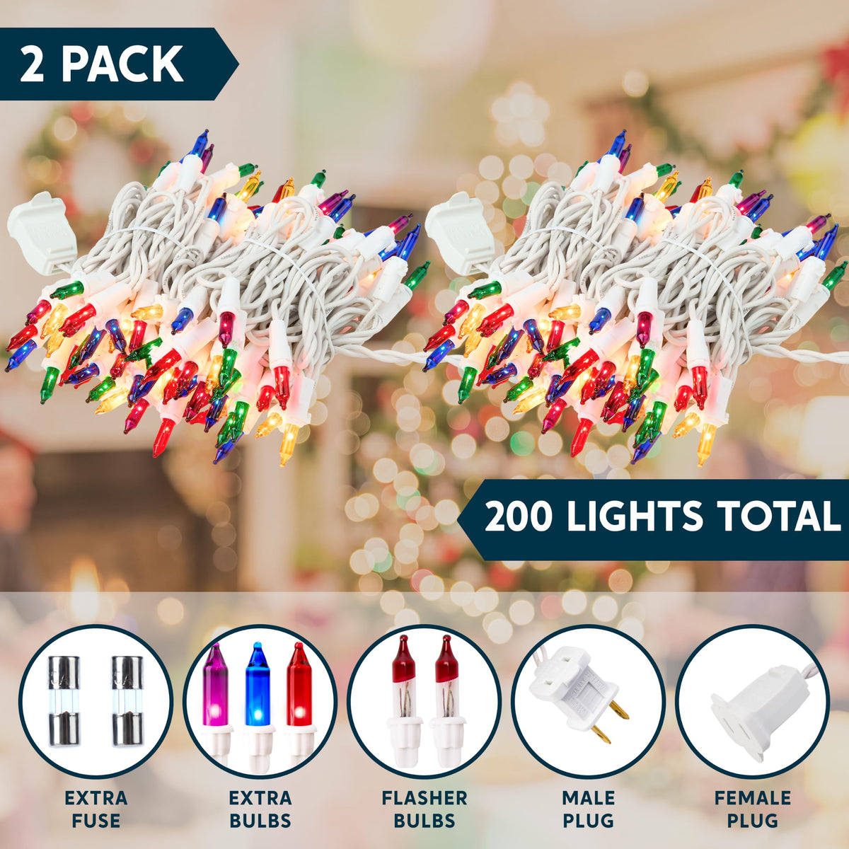 Joiedomi Christmas String Lights Indoor 200 Mini Multicolor - Joiedomi Official Imagery - 8