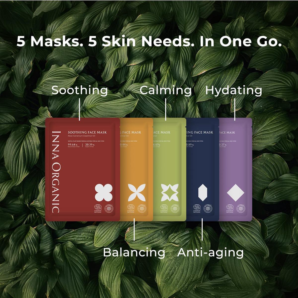 Organic Sheet Mask Set Non Toxic Clean Beauty Skin Care for - INNA ORGANIC Official Imagery - 3