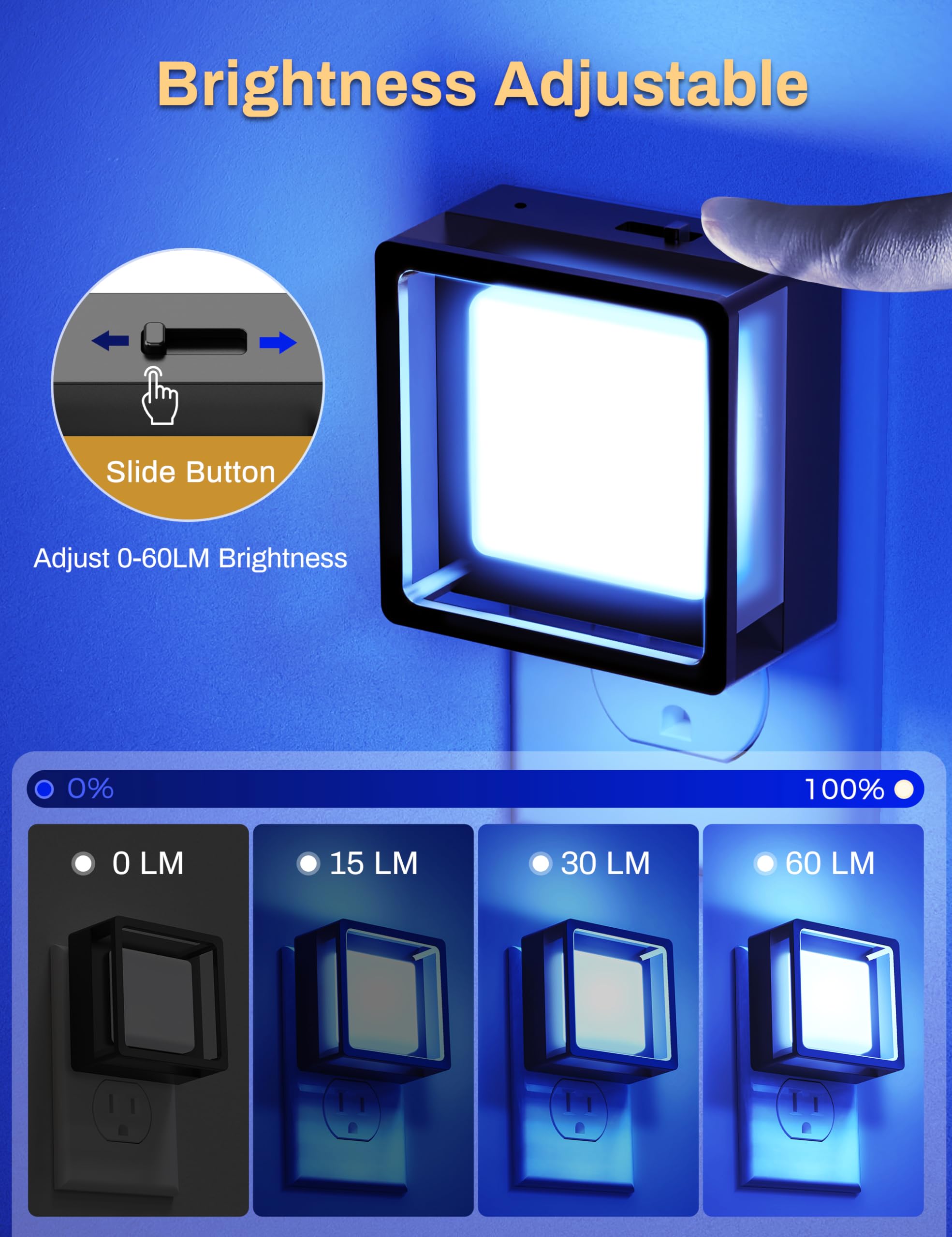 DORESshop Blue Night Light  ,Night Lights Plug Into Wall - DORESshop Official Product View 2