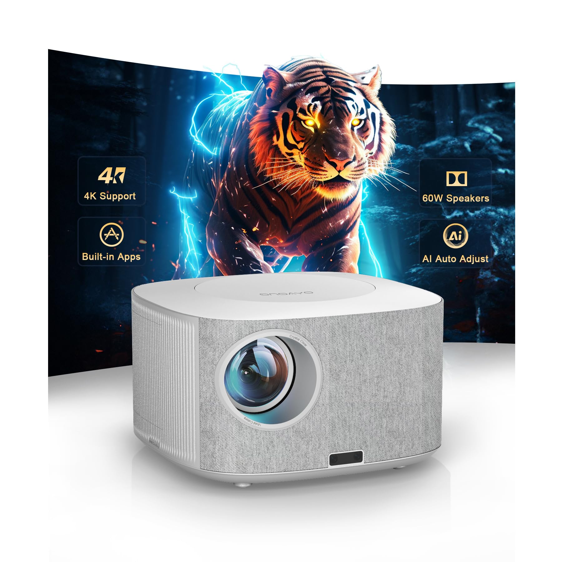ONOAYO Outdoor-Projector-4K with 60W Dolby Audio and Official Lic by ONOAYO - Angle View 8