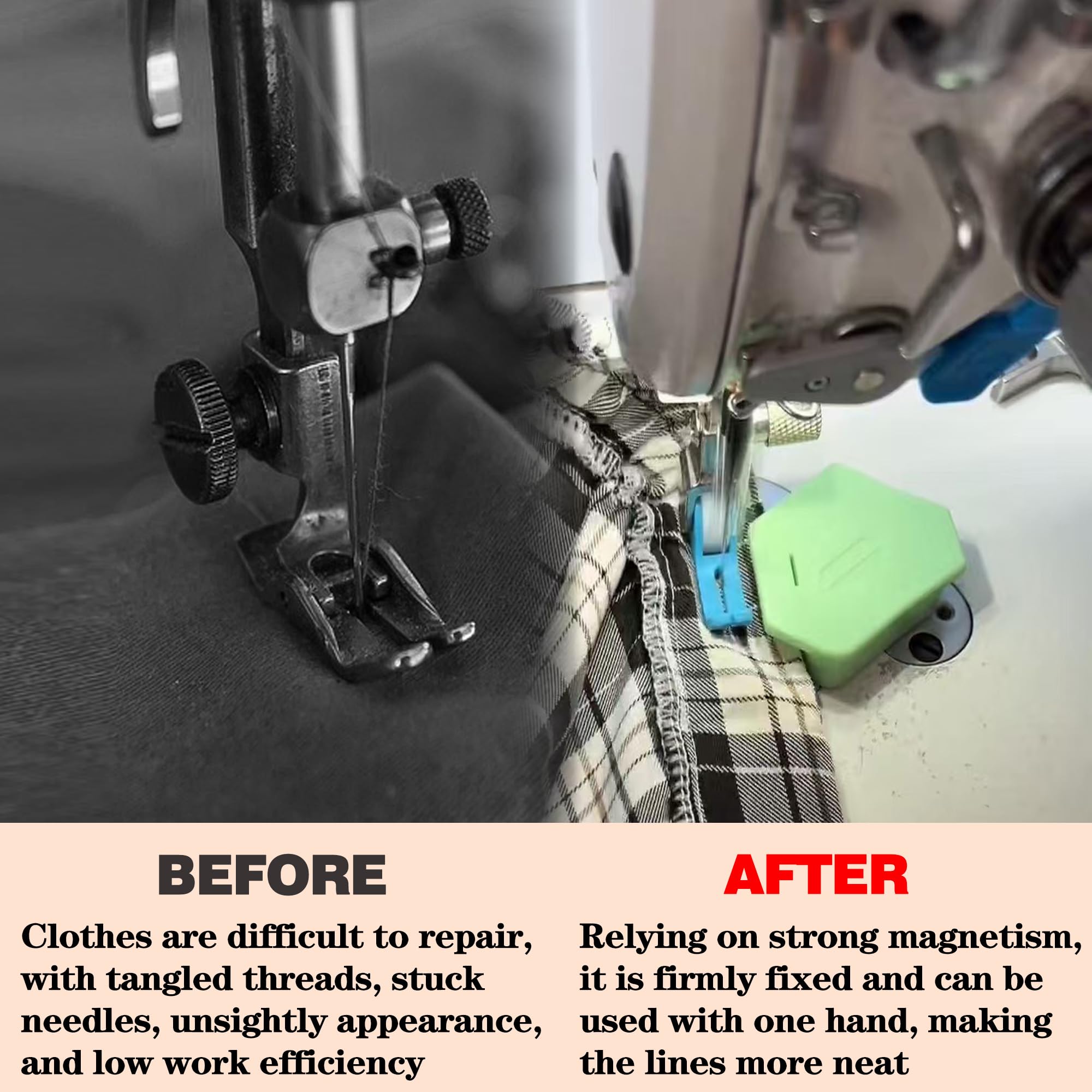 XIRTAIOV 3 Pack Magnetic Seam Guide for Sewing Machine, Upgraded by XIRTAIOV - Angle View 7