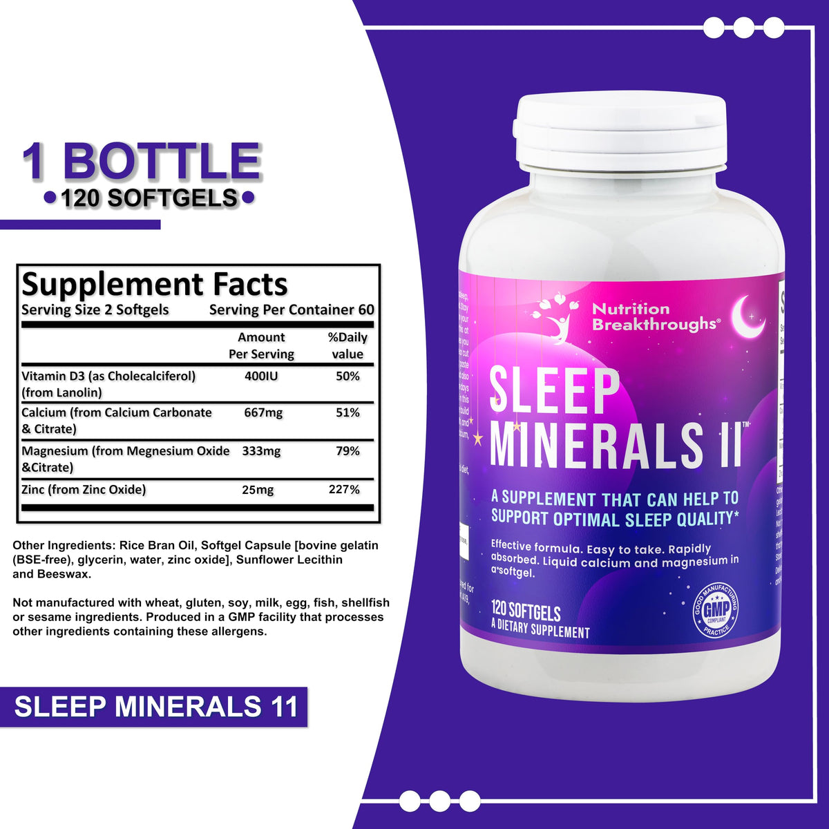 Sleep Minerals II Natural Sleep Aid 120 ct - Nutrition Breakthroughs Official Imagery - 5