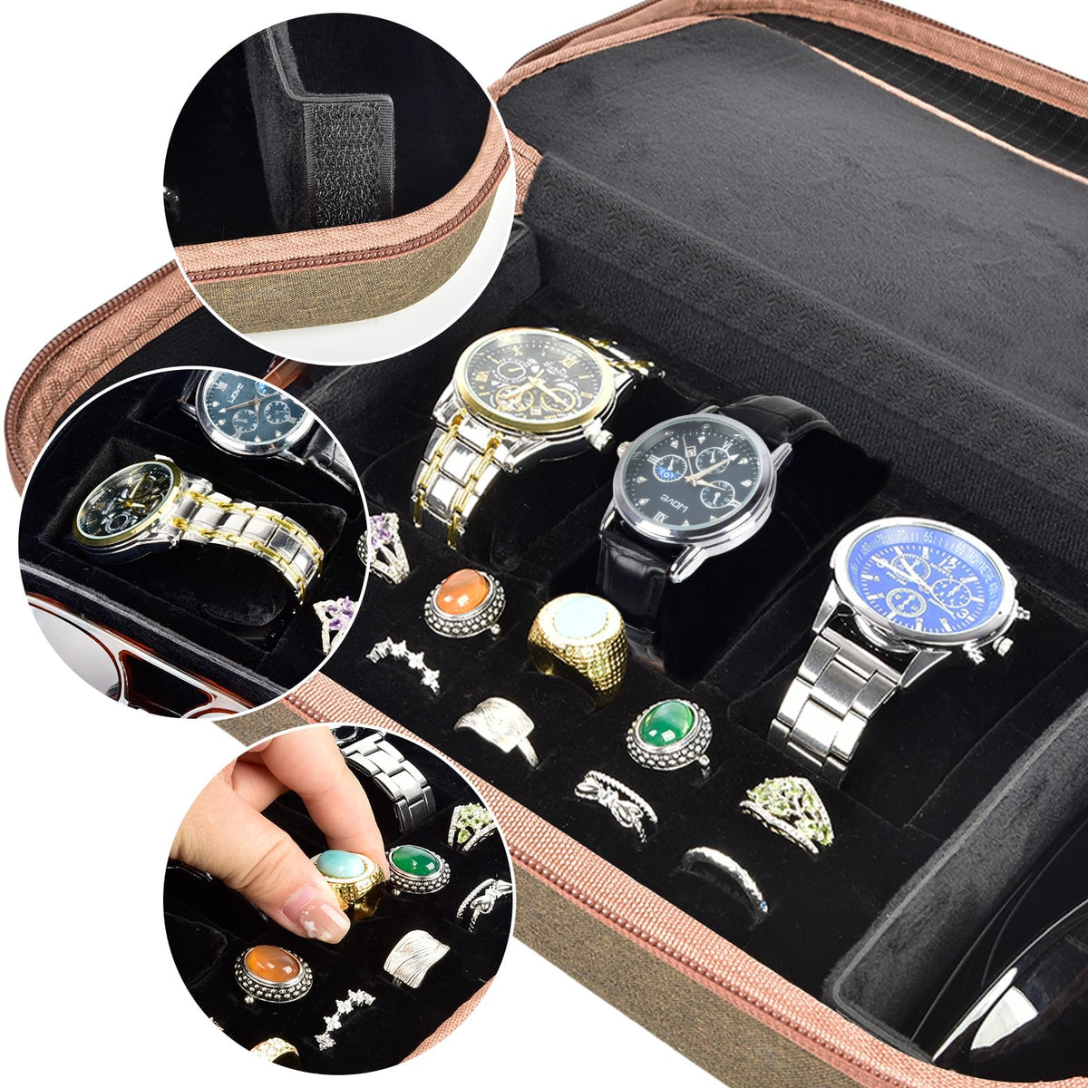 casmilee Watch Travel Case and Jewelry Organizer 3 Watch - casmilee Official Imagery - 8
