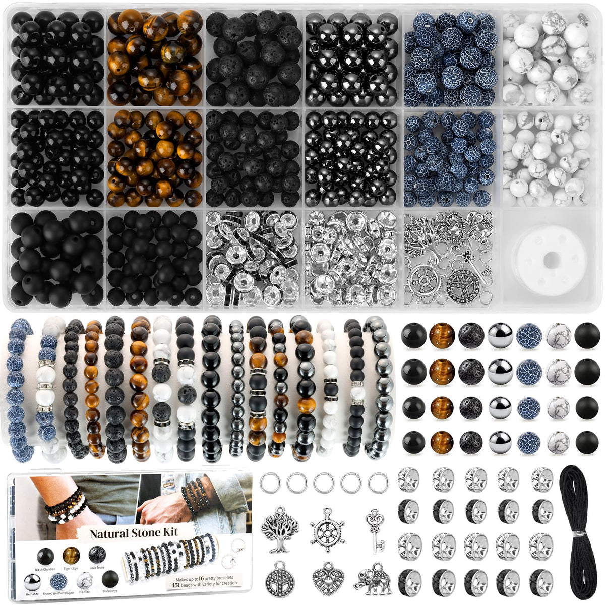Zefy 996 Pcs 6mm Natural Stone Beads Beads for Jewelry - Zefy Official Imagery - 7