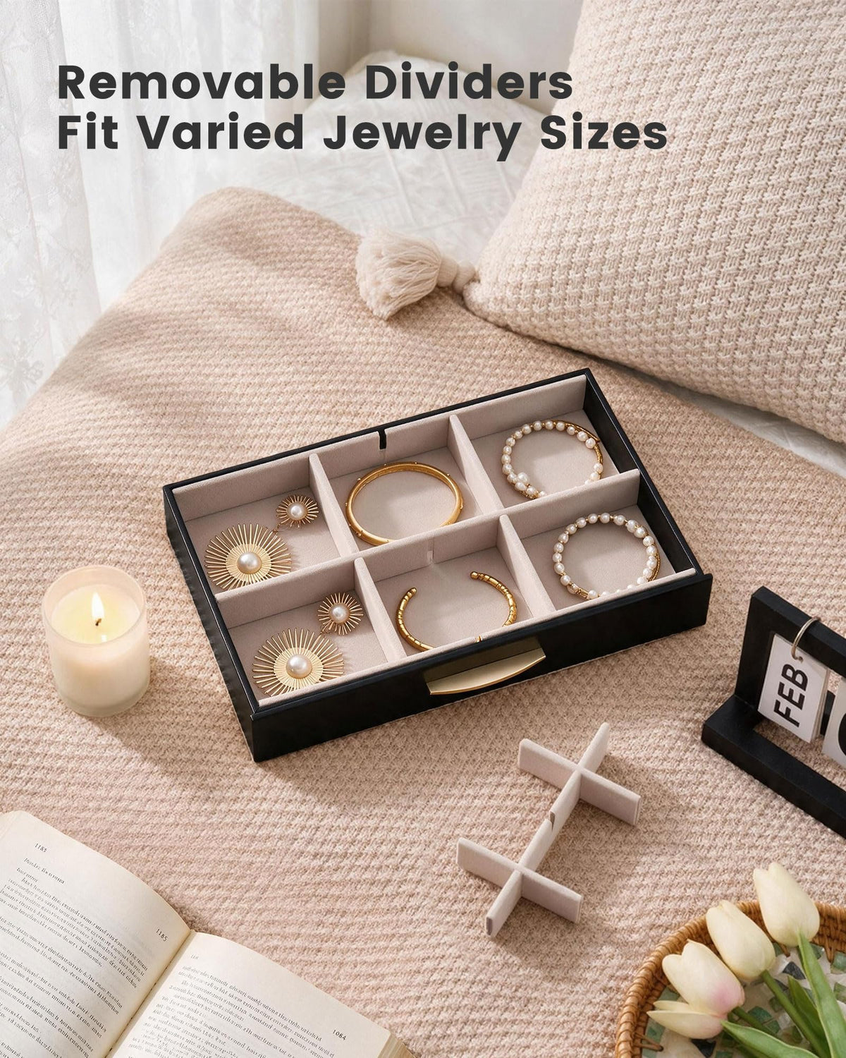 Lolalet Jewelry Box Organizer Case with Glass Lid for Women - Lolalet Official Imagery - 7