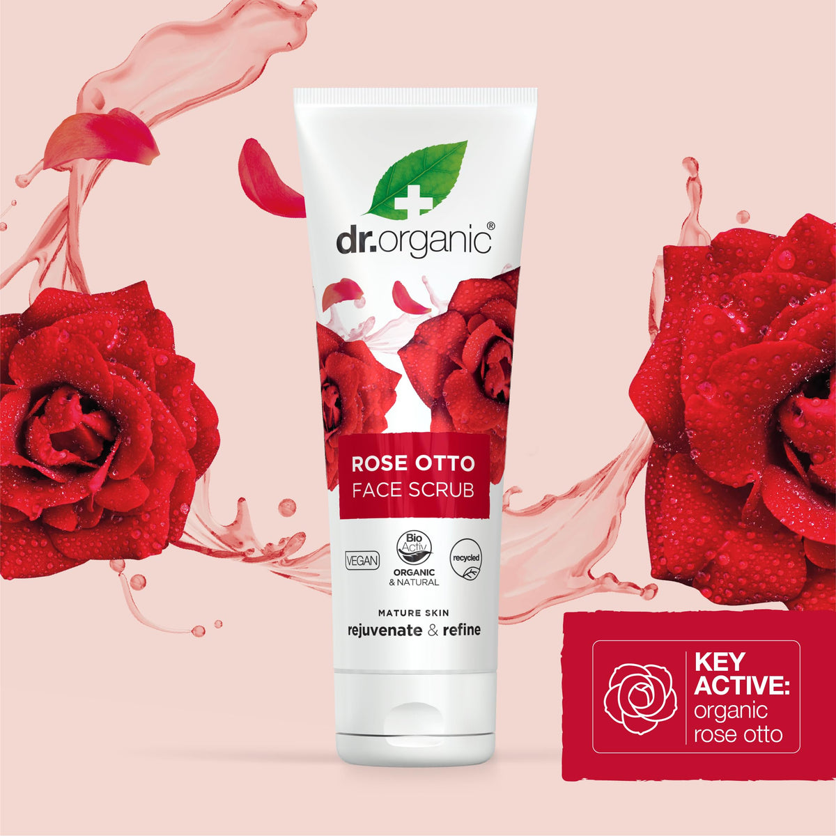 Dr Organic Rose Otto Face Scrub - Dr. Organic Official Imagery - 6