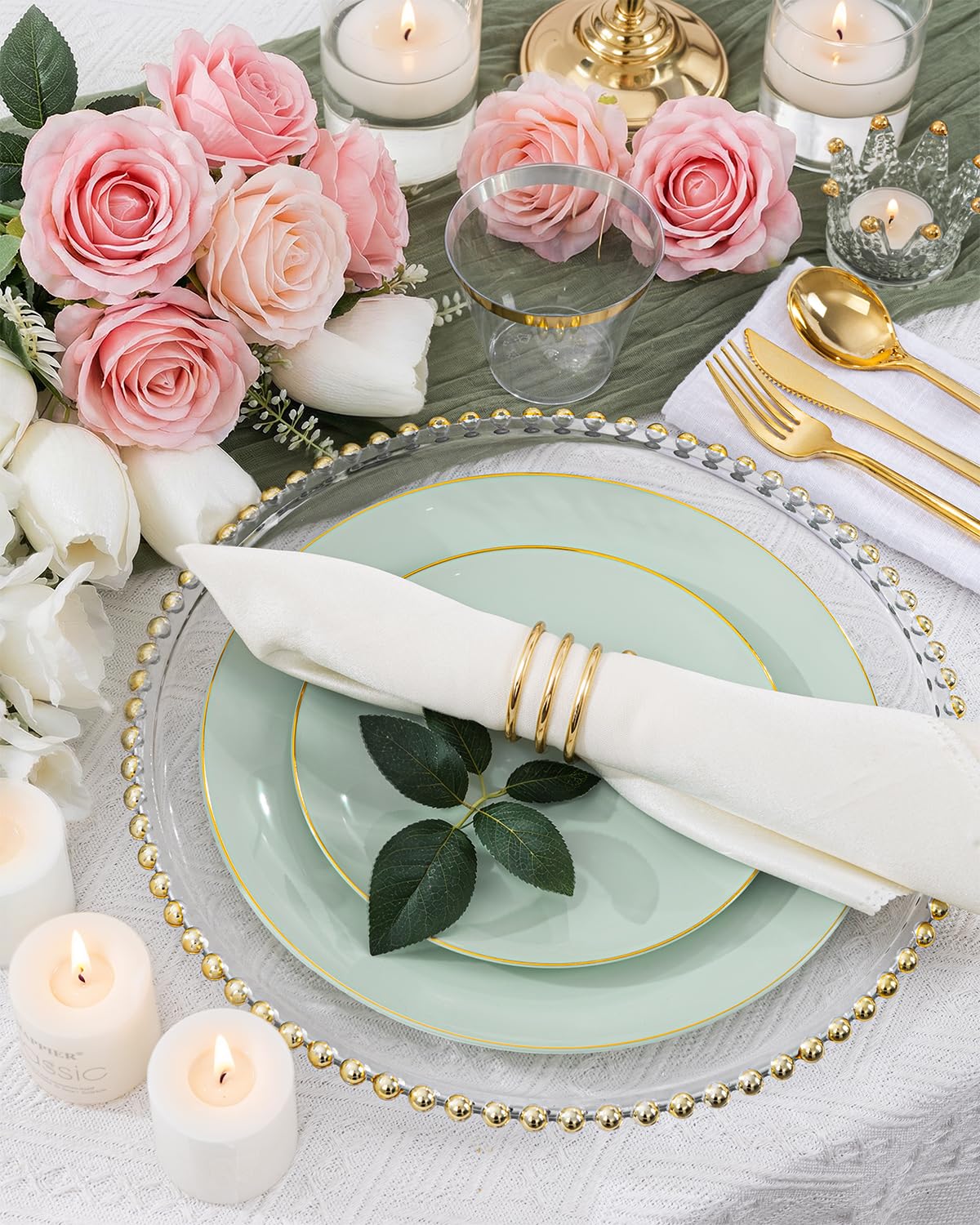 bUCLA 150PCS Green Plastic Plates - bUCLA Official Imagery - 8