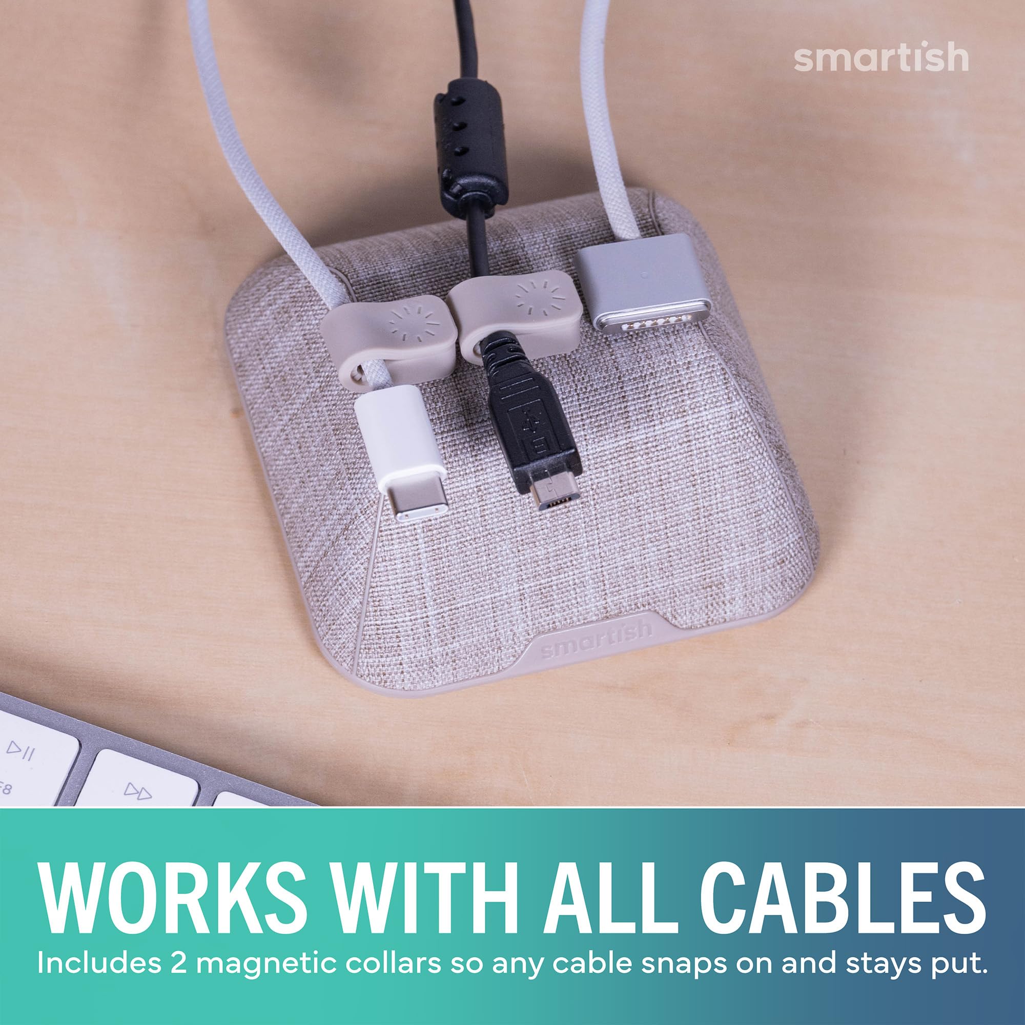 Smartish Magnetic Cord Holder, Cable Wrangler, Nightstand & Desk - Smartish Official Product View 6