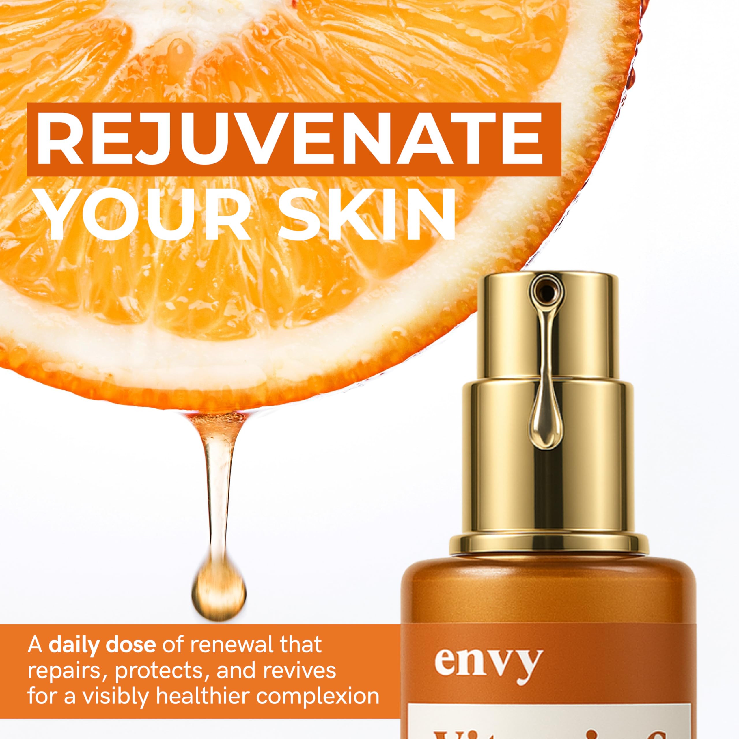 Envy Vitamin C Radiant Face Serum - Dermatologist Tested for Dull & Dry Skin - Envy Official Product View 3