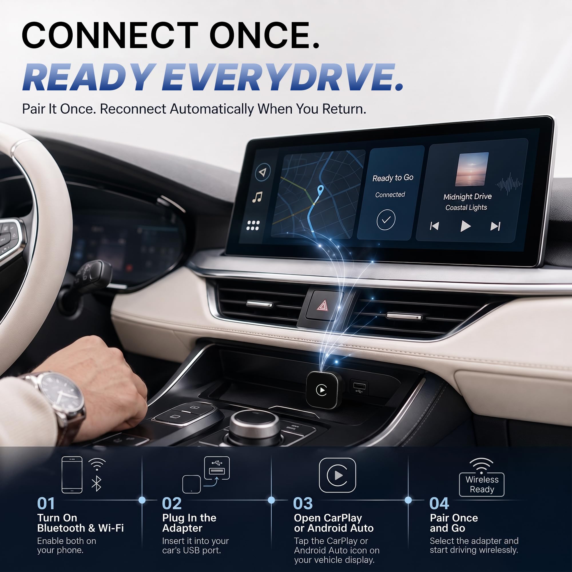 BSUBSU 2-in1 Wireless CarPlay Adapter for Apple CarPlay & Android - BSUBSU Official Product View 5
