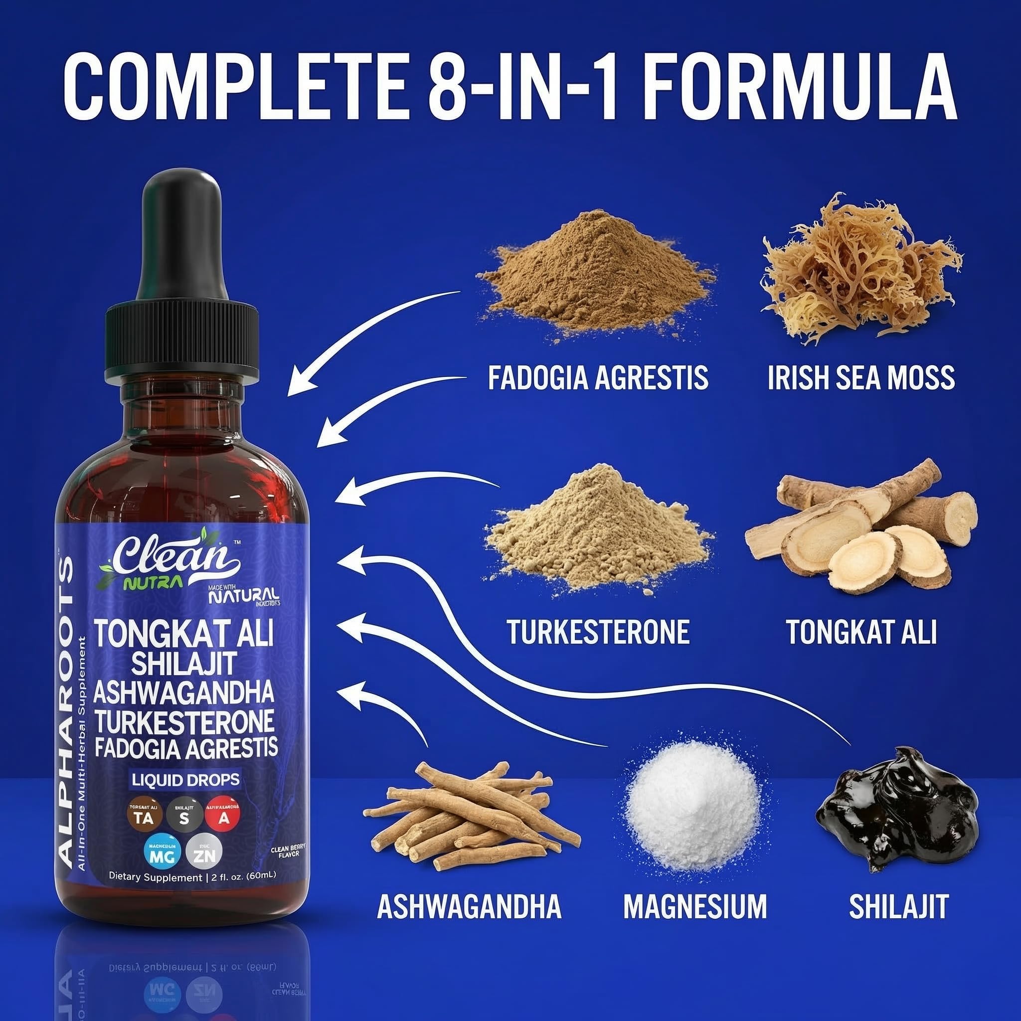 Tongkat Ali Liquid Drops – Men's Herbal Supplement by Clean Nutra