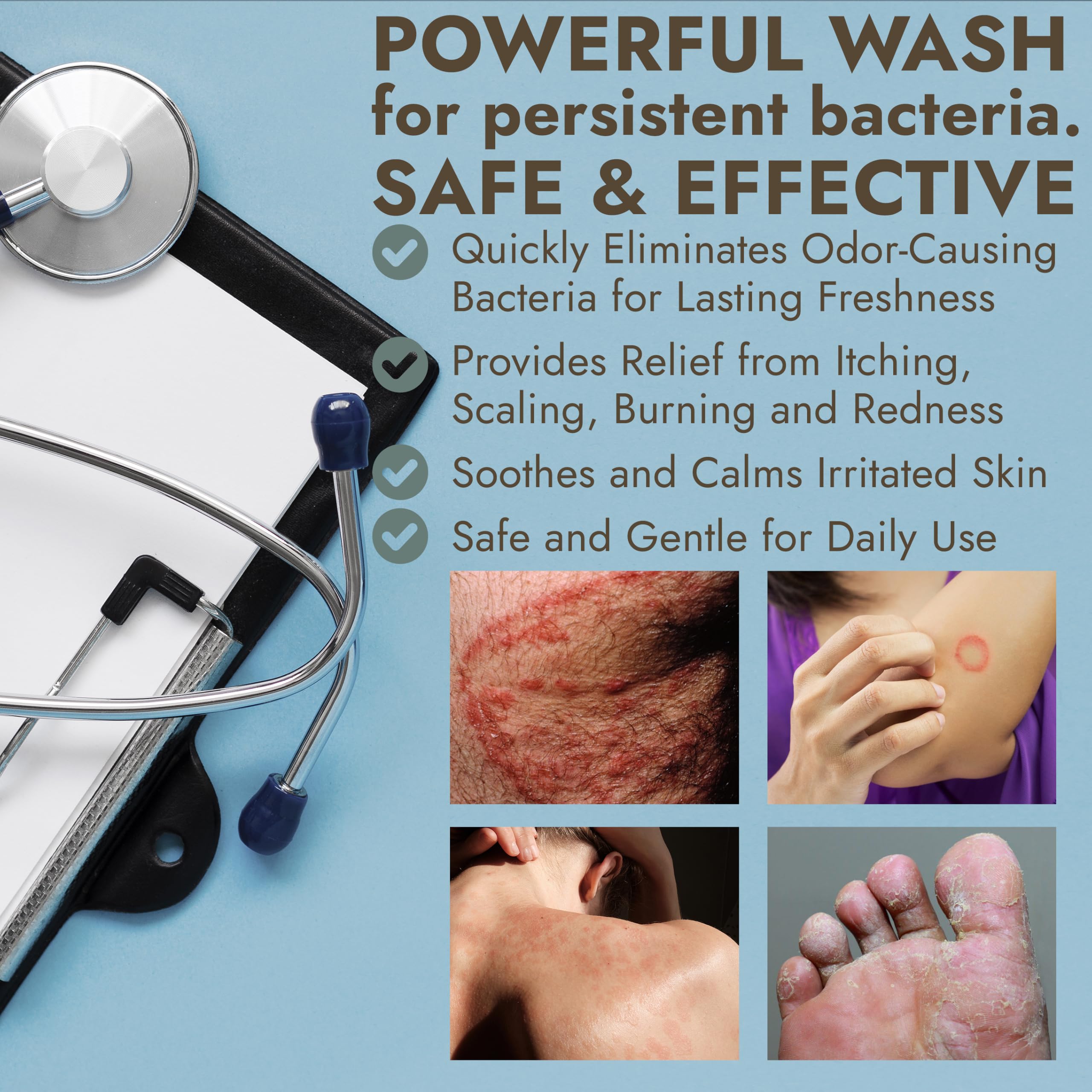 Antibacterial Body Wash | Back Acne & Odor Relief 16 oz