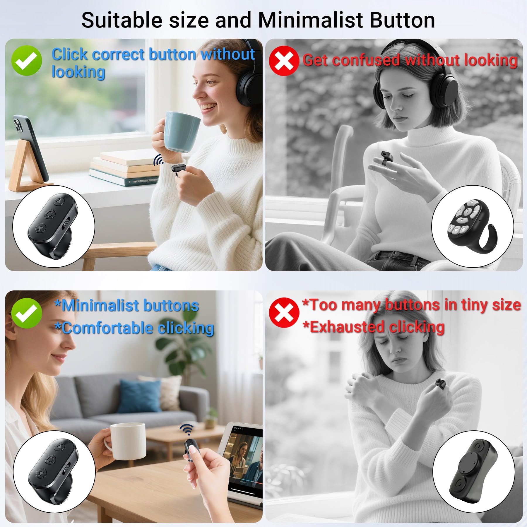 FiKavi Scrolling Ring Remote for TikTok YouTube IG Shorts Video Landsc - View 2