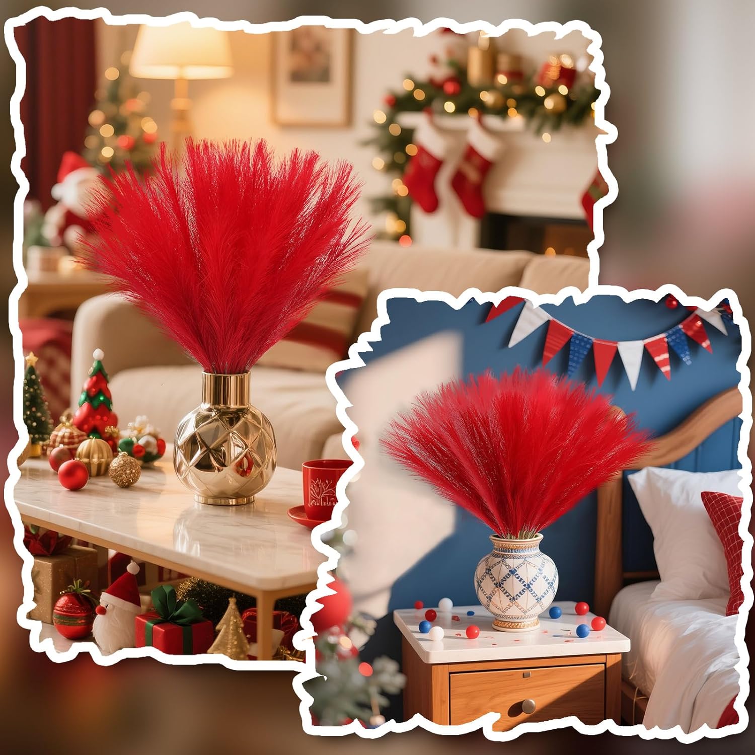 Set of 30 artificial pampas grass stems from JOLYEAK, 21-inch tall decorative pompous grass for vases and floral arrangements.