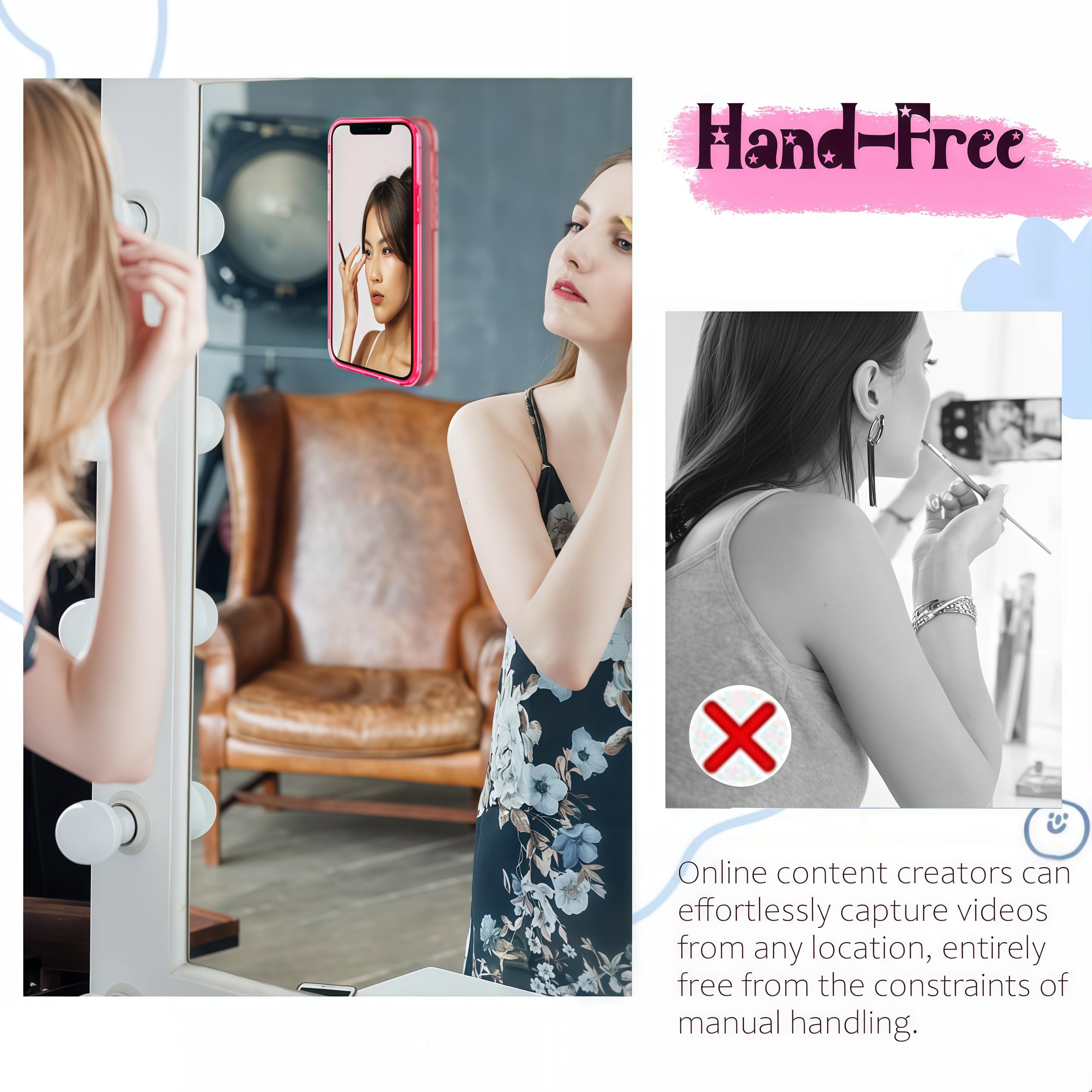 Galundge Anteel 2 Pack Silicone Suction Phone Case Mount, Non Sli - Galundge Official Product View 5
