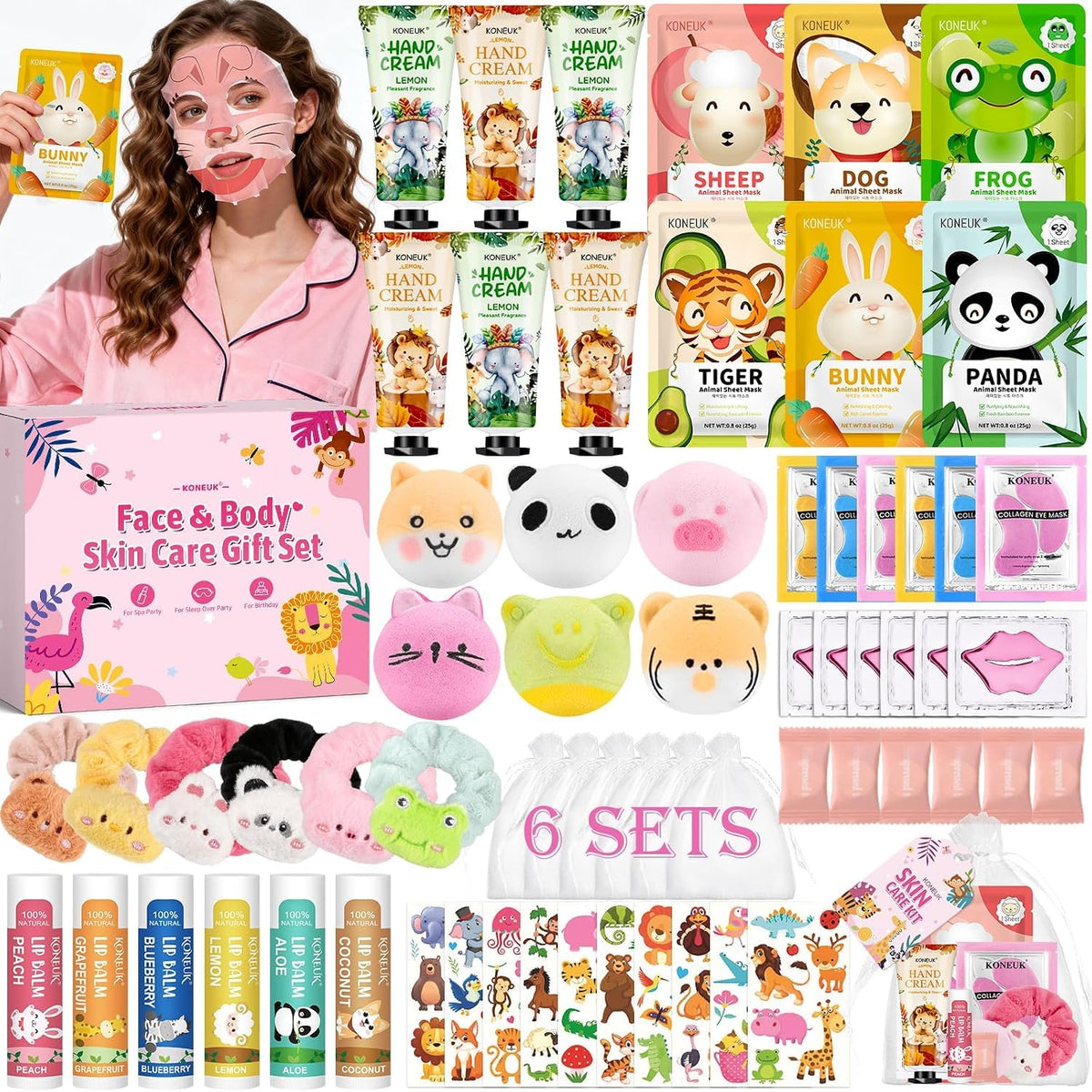 KONEUK 70PCS Animal Spa Party Supplies for Girls Spa Party - KONEUK Official Imagery - 2