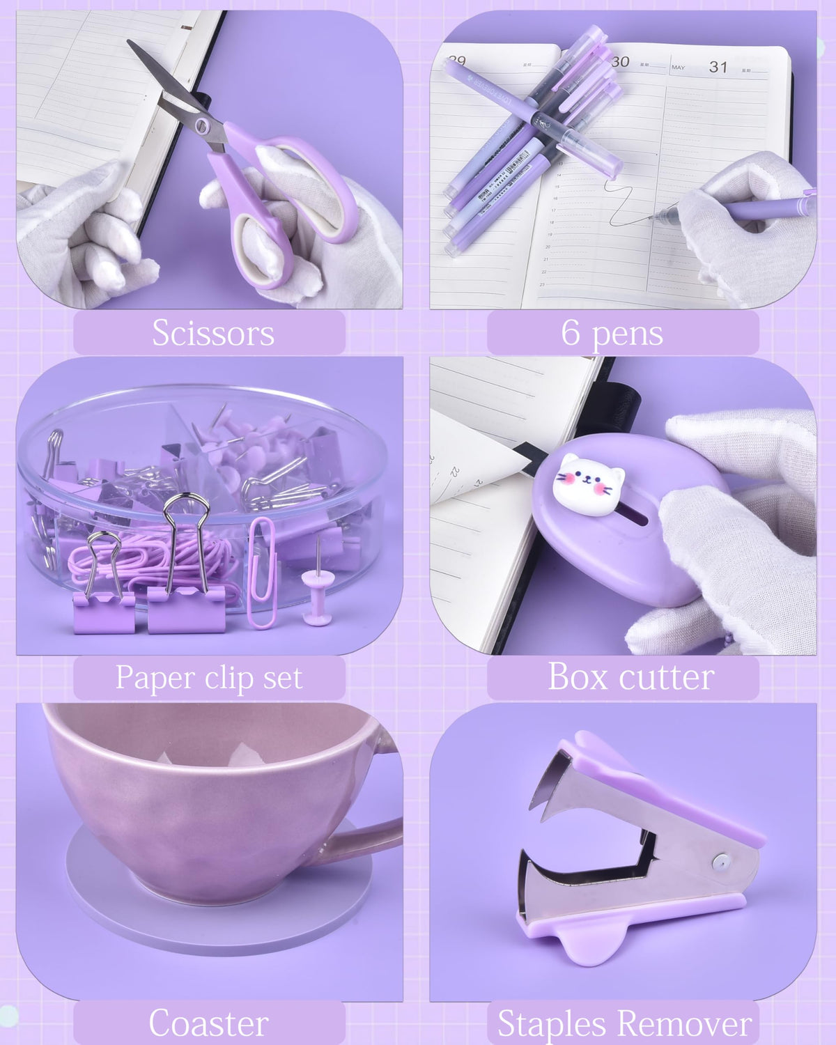 Purple Desk Accessories and Organizers with Desk Organizer - Vamrak Official Imagery - 6