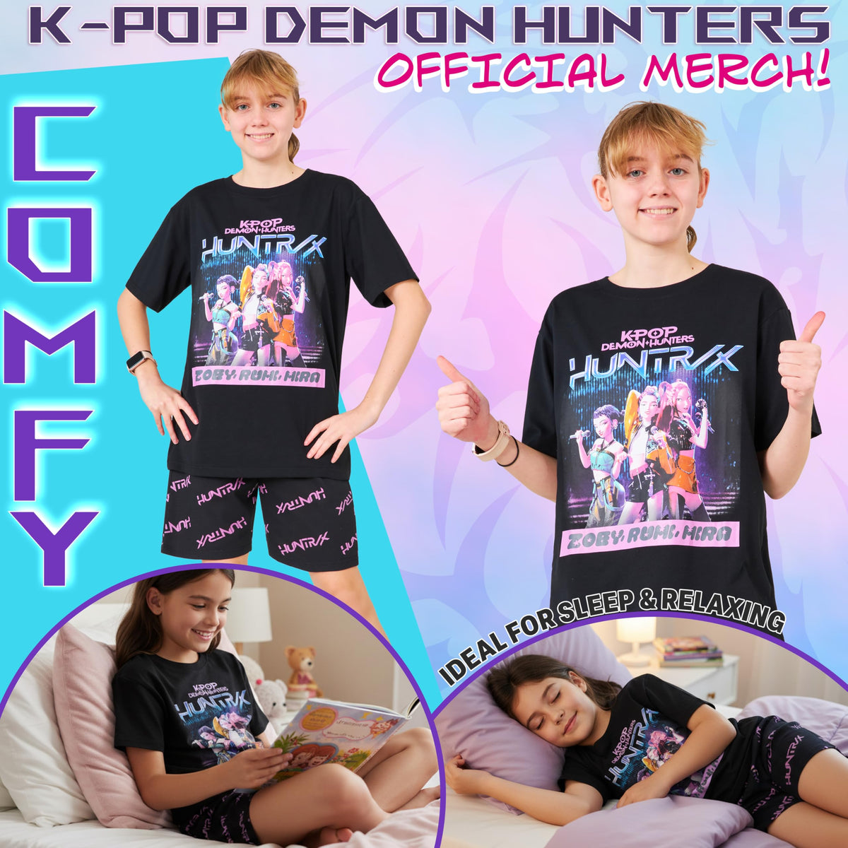 KPop Demon Hunters Officially Licensed 2 Pc Pajamas Set - KPop Demon Hunters Official Imagery - 4