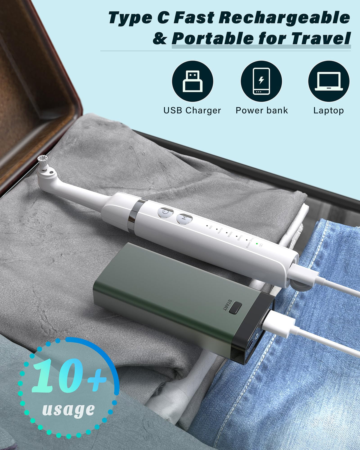 Tooth Polisher Rechargeable Tooth Whitening Kit Dental Tools - Smile-Aid Official Imagery - 7