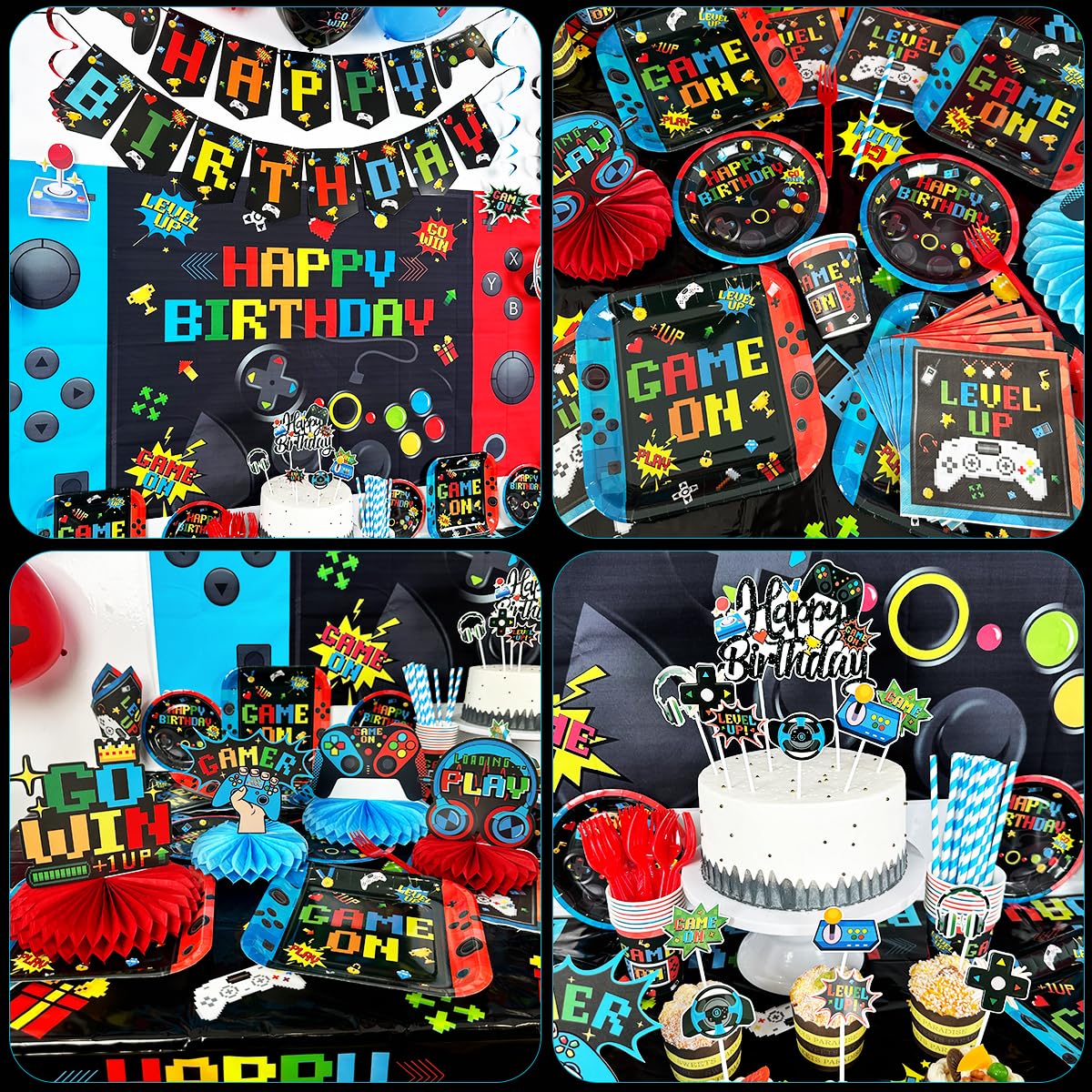 Gamer Birthday Party Decorations 206PCS Video Game Birthday - suonengongyi Official Imagery - 6