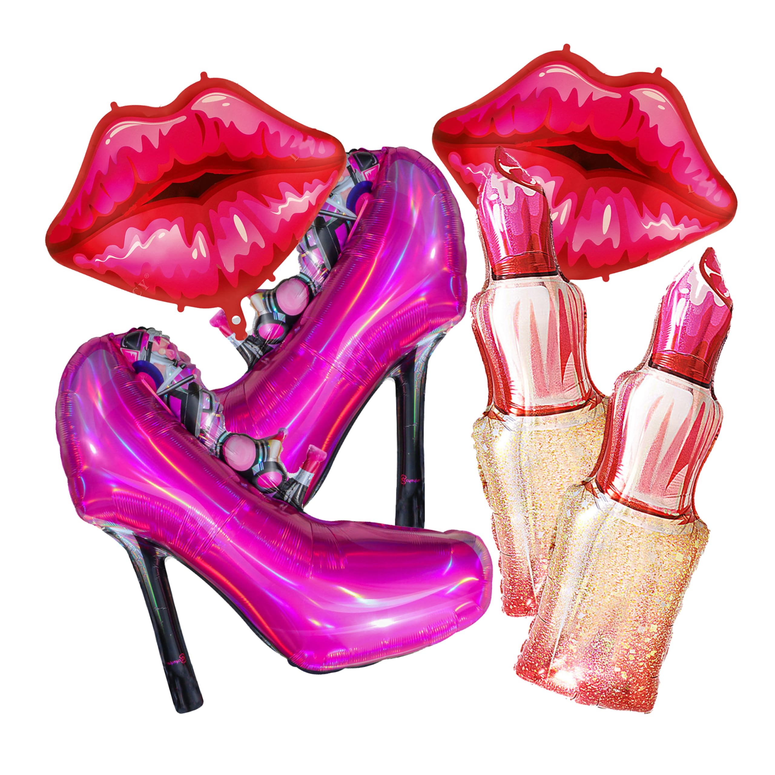 Lip balloon lipstick foil Lady high heels decoration,Valentine's - Product Imagery
