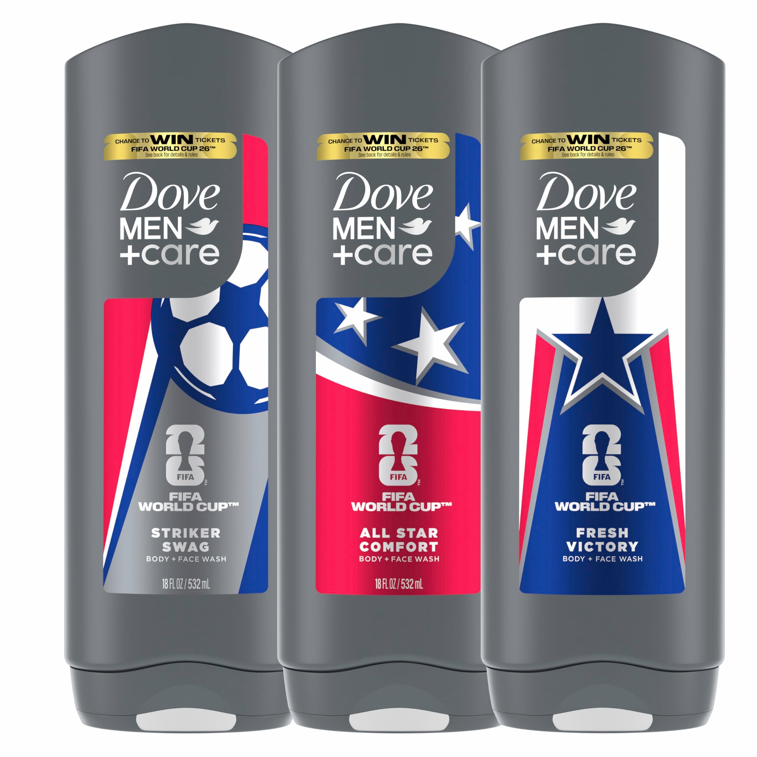 Dove Men Body & Face Wash Mixed Pack, MicroMoisture Hydration & Skin