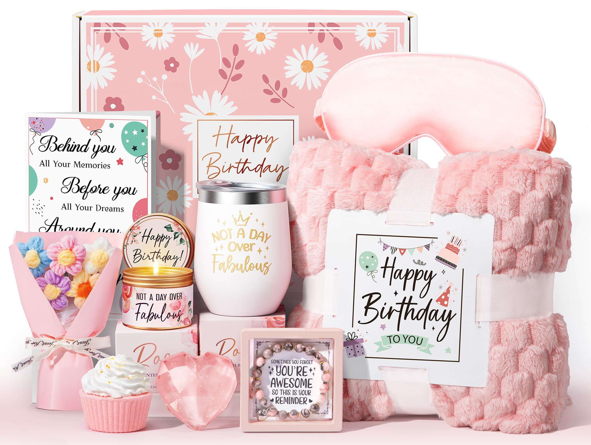 Birthday Gifts Basket for Women Mom Sister Her, Happy Birthday - Product Imagery