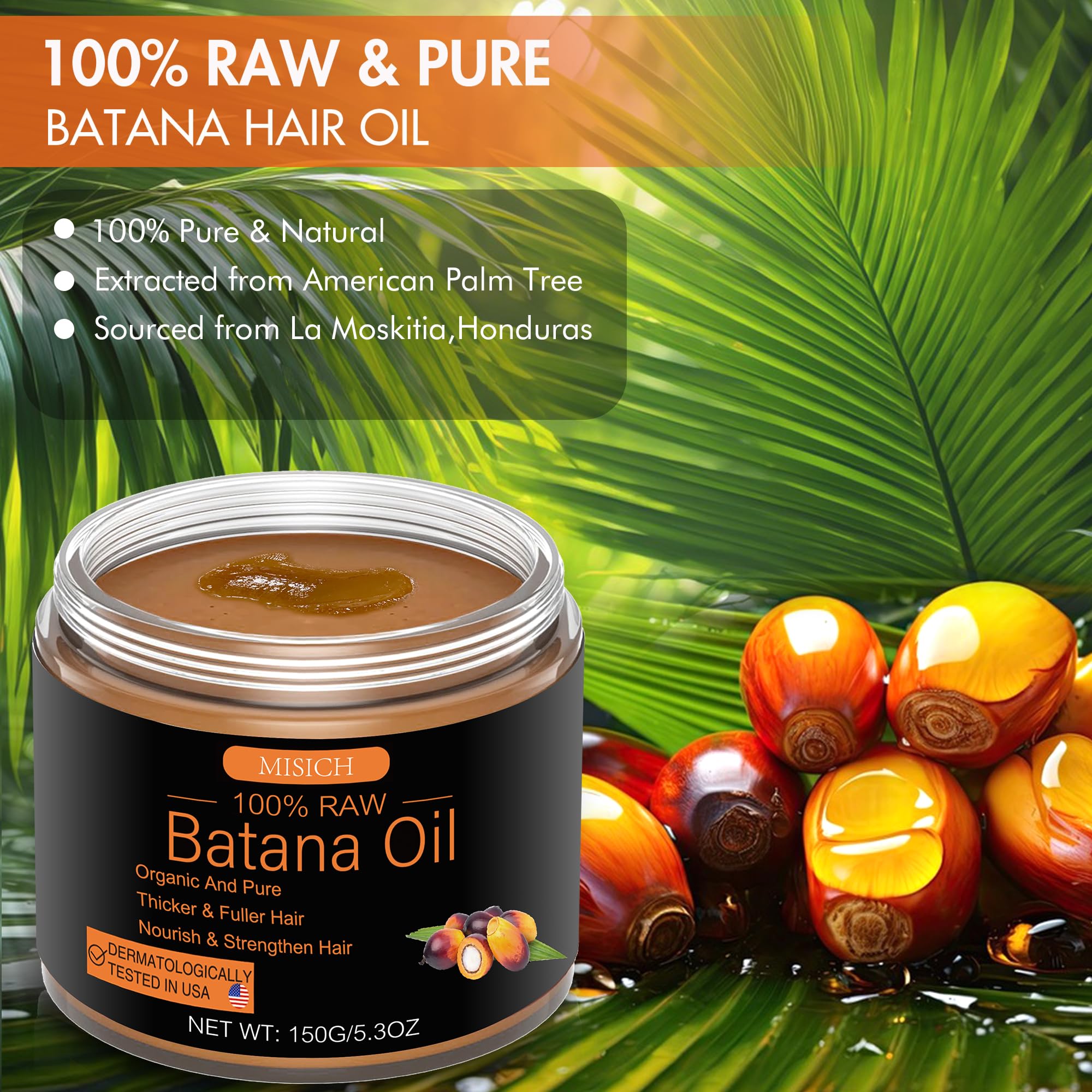 MISICH Raw Batana Oil for Hair Growth, 100% Natural Pure Botana Oil Paste from - MISICH Official Product View 3