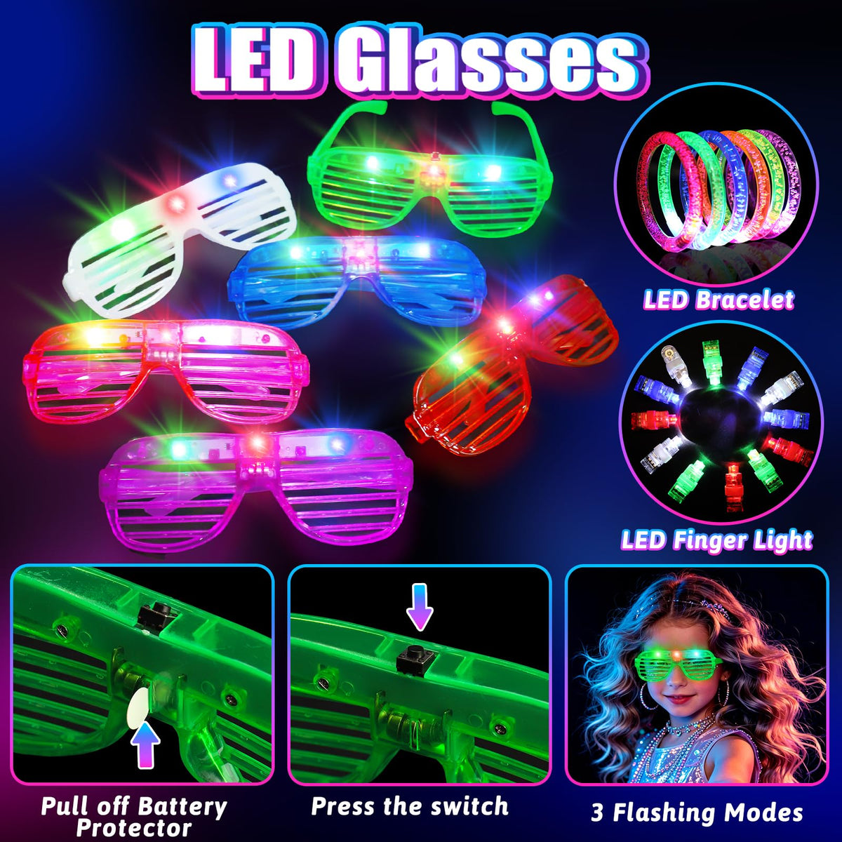 Glow in the Dark Party Supplies for Kids Adults Neon Party - Basytodio Official Imagery - 8