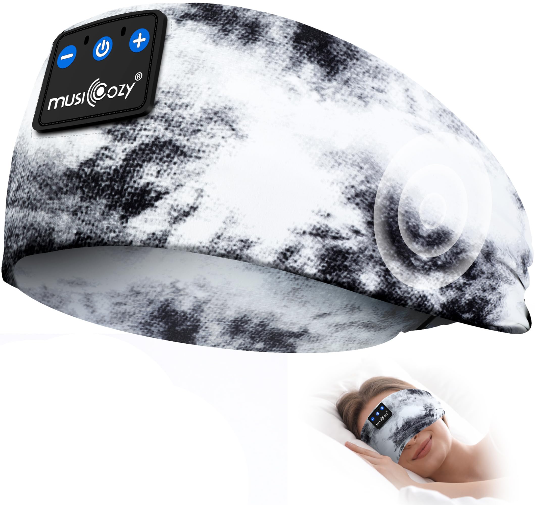 MUSICOZY Sleep Headphones Tie-Dye Bluetooth Headband Headphone fo by MUSICOZY - Angle View 9