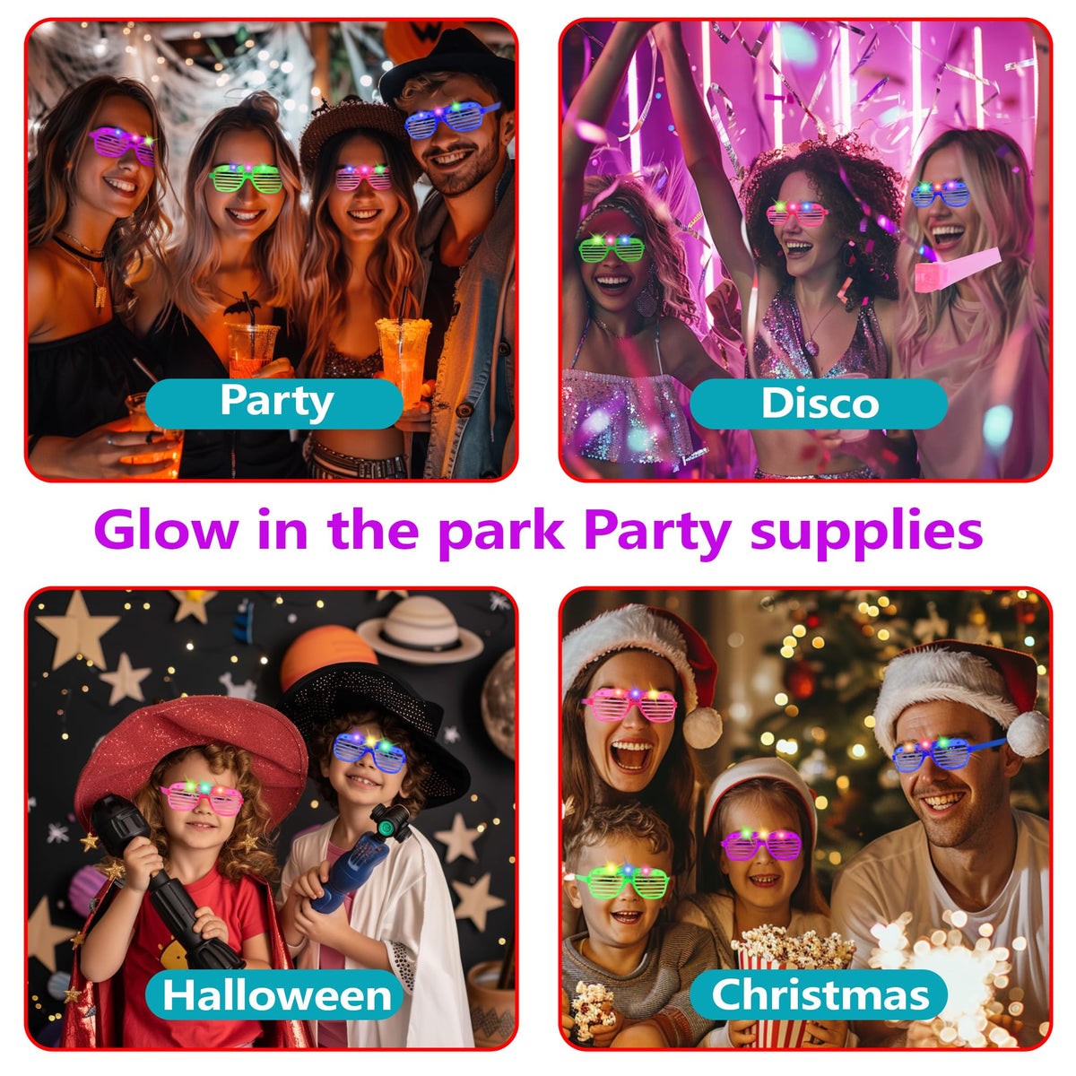 40 Pack Led Glasses Light Up Glasses Glow Glasses Glow In - Zaaaslsm Official Imagery - 8