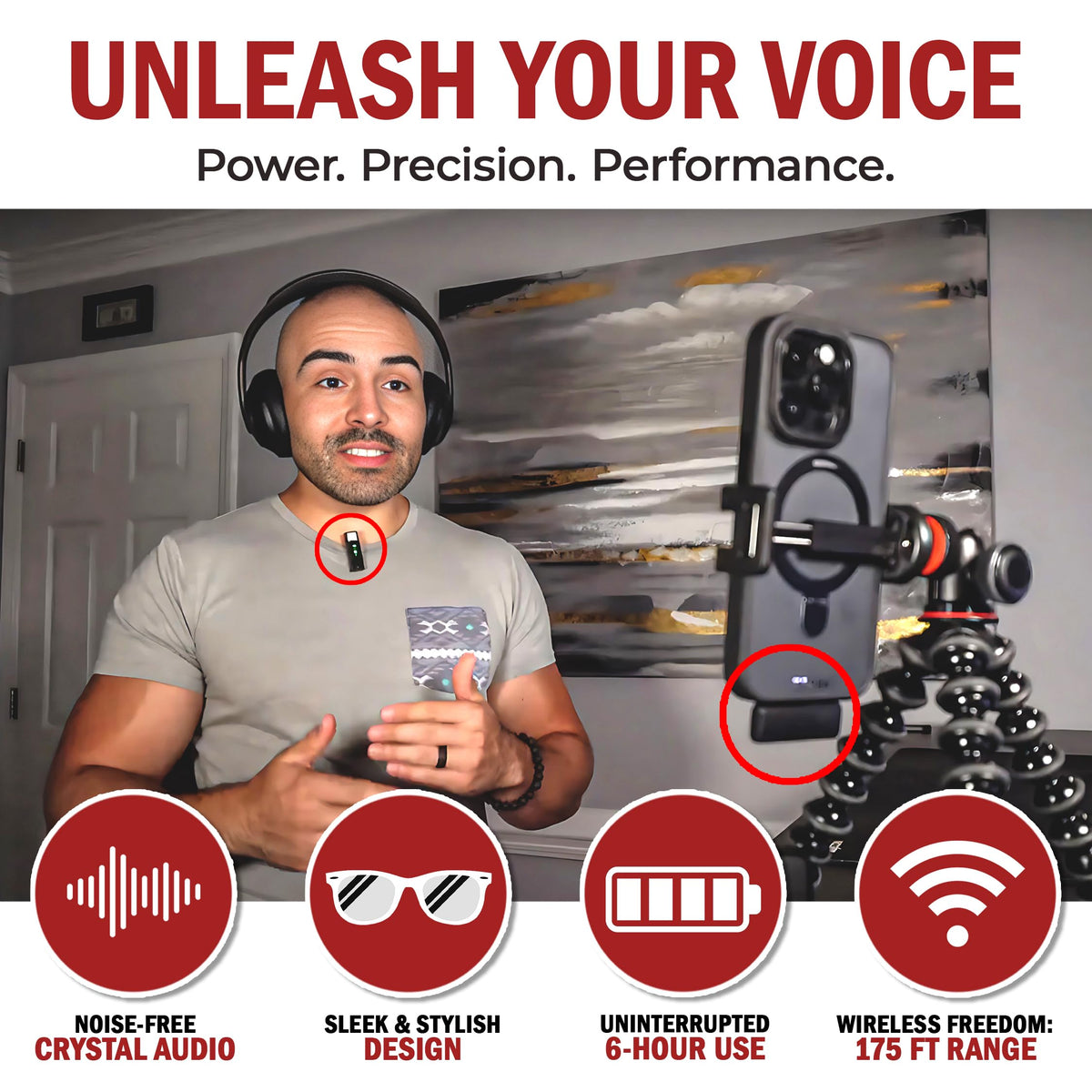 Wireless Lavalier Microphone for iPhone and All Devices - TikTalkPro Official Imagery - 3
