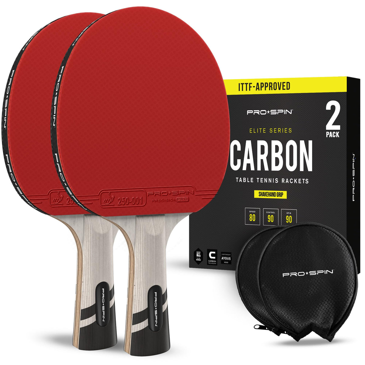 PRO SPIN Ping Pong Paddles ITTF Approved Professional Table - PRO-SPIN Official Imagery - 1