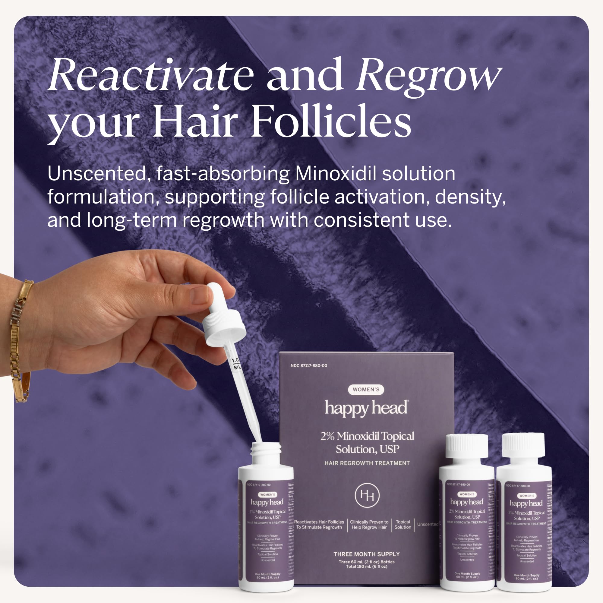 Minoxidil Topical Hair Serum 2 Solution for Women - Happy Head Official Imagery - 5