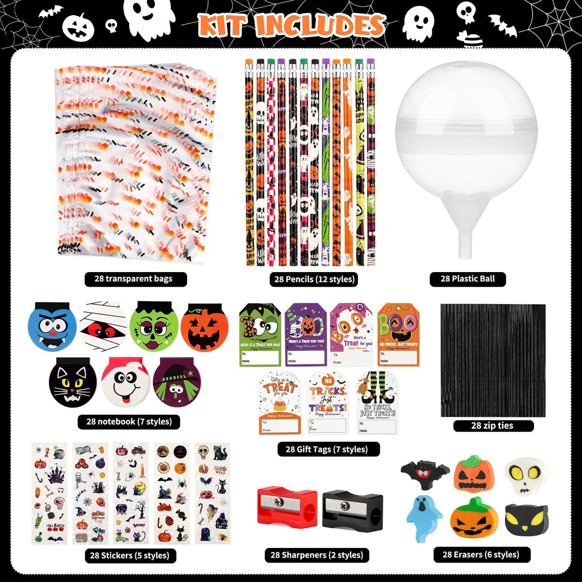 Halloween Classroom Favors Non Candy Lollipop Stationery Kit - POPGIFTU Official Imagery - 7