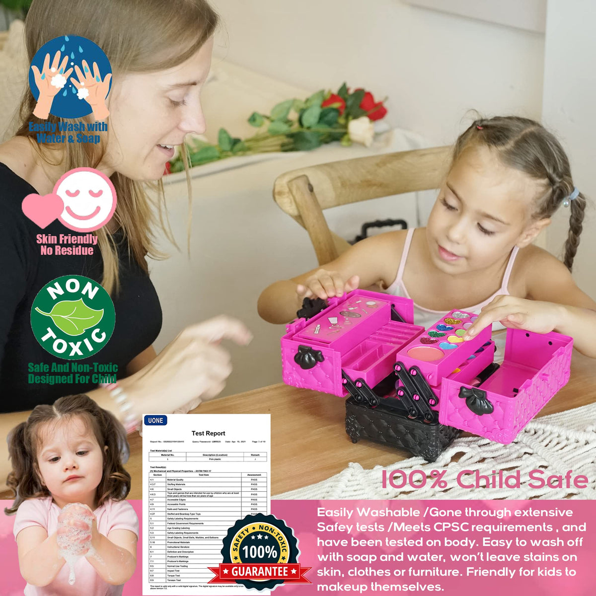 52 PCS Kids Makeup Kit Safe and Washable Makeup for Kids - Amerrly Official Imagery - 5
