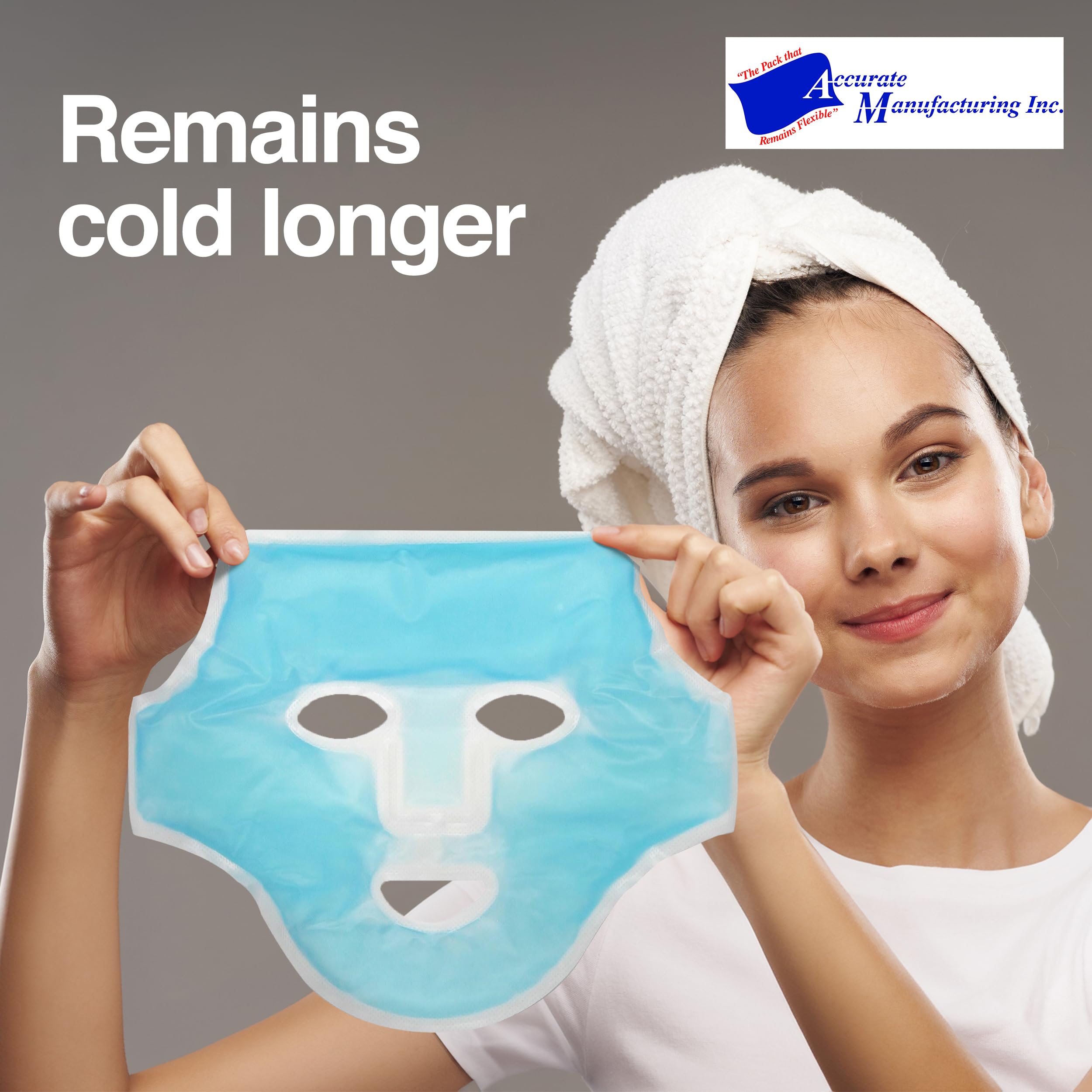 Skin Care Face Mask Ice Pack - Cold Face Ice Mask with Straps, Ice Mask for Face, Flexible and Reusable Cooling Face Mask and Eye Mask for Removing Puffiness and Tightening Pores