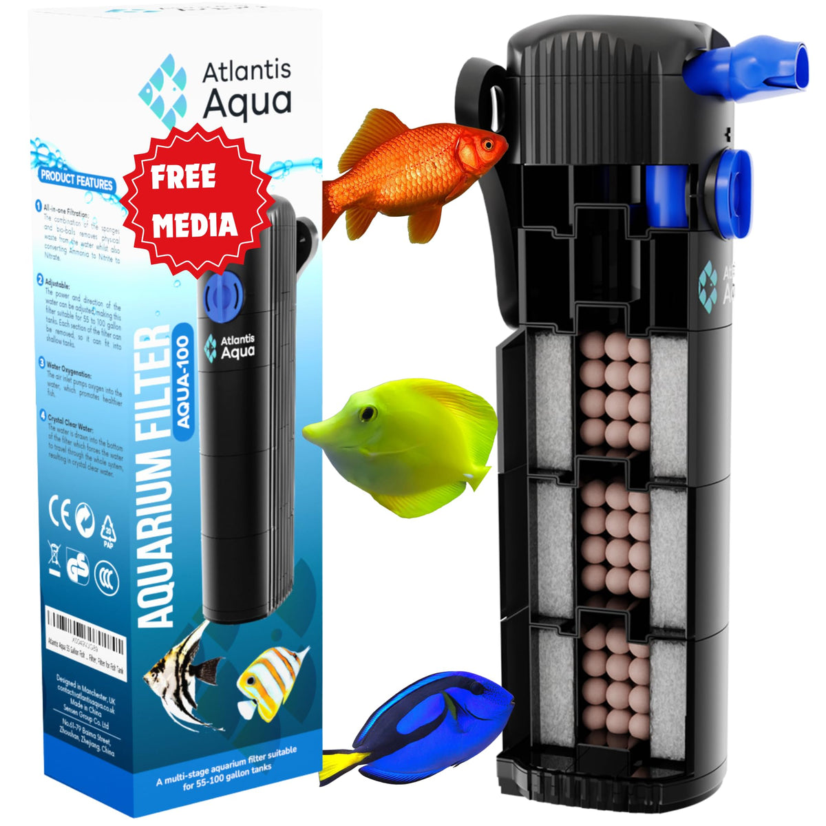 55 Gallon Fish Tank Filter to 100 Gallon Fish Tank Filter - Atlantis Aqua Official Imagery - 1