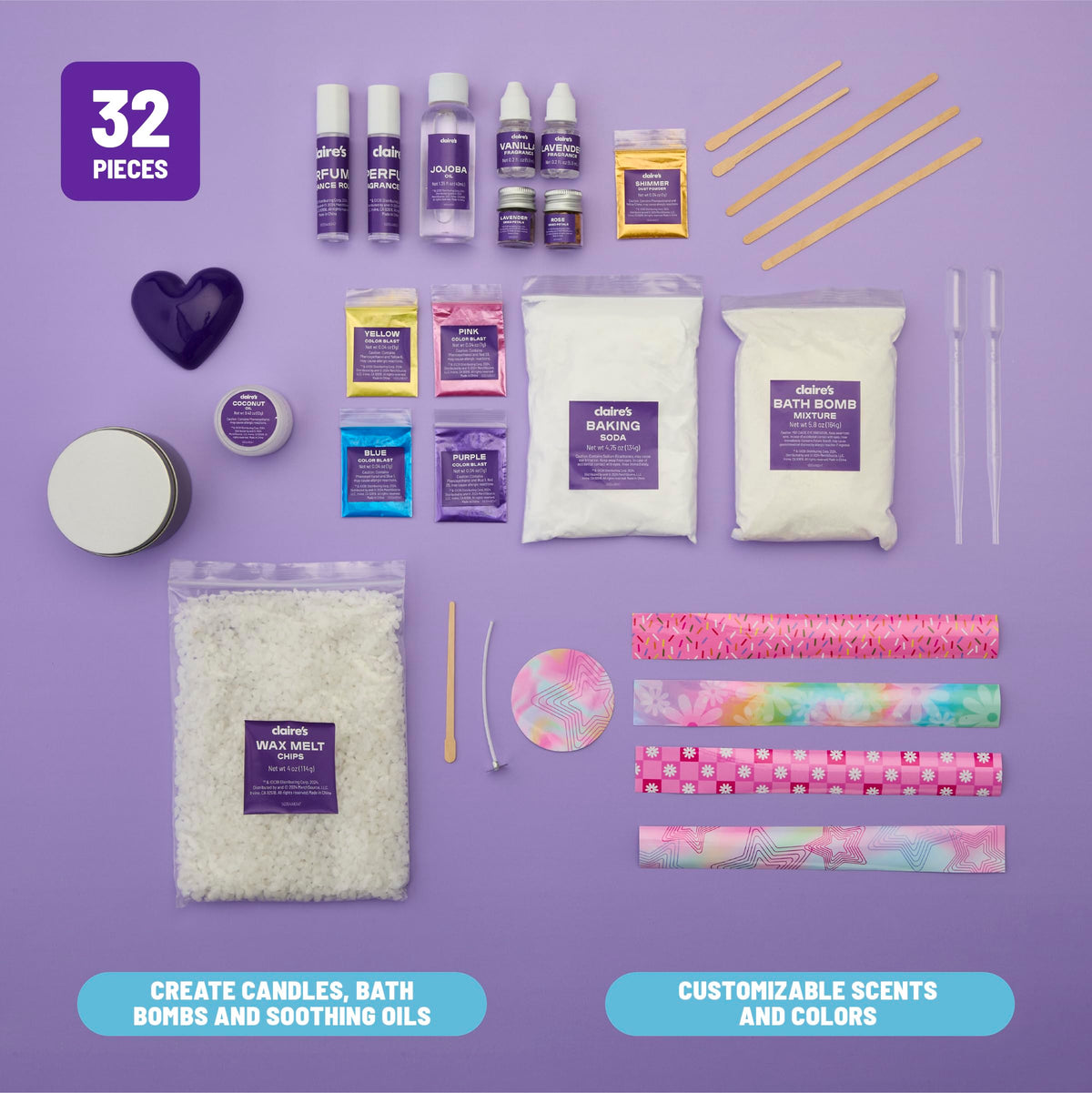 Claire s DIY Bath Bomb Scented Candle Making Set 32 Piece - Claire's Official Imagery - 5
