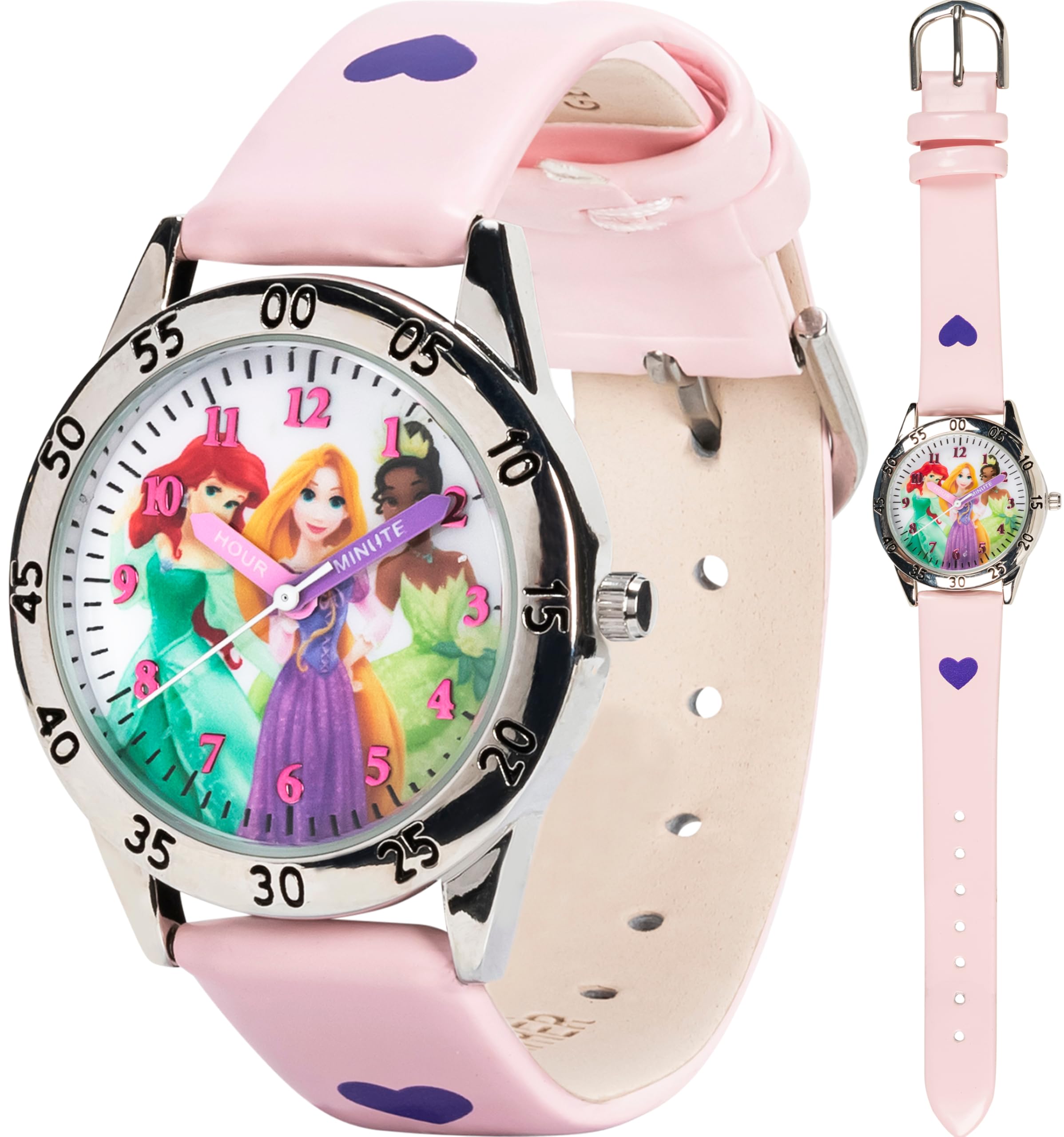Disney Princess Time Teacher Watch for Kids – Easy Analog Time Learnin - View 1